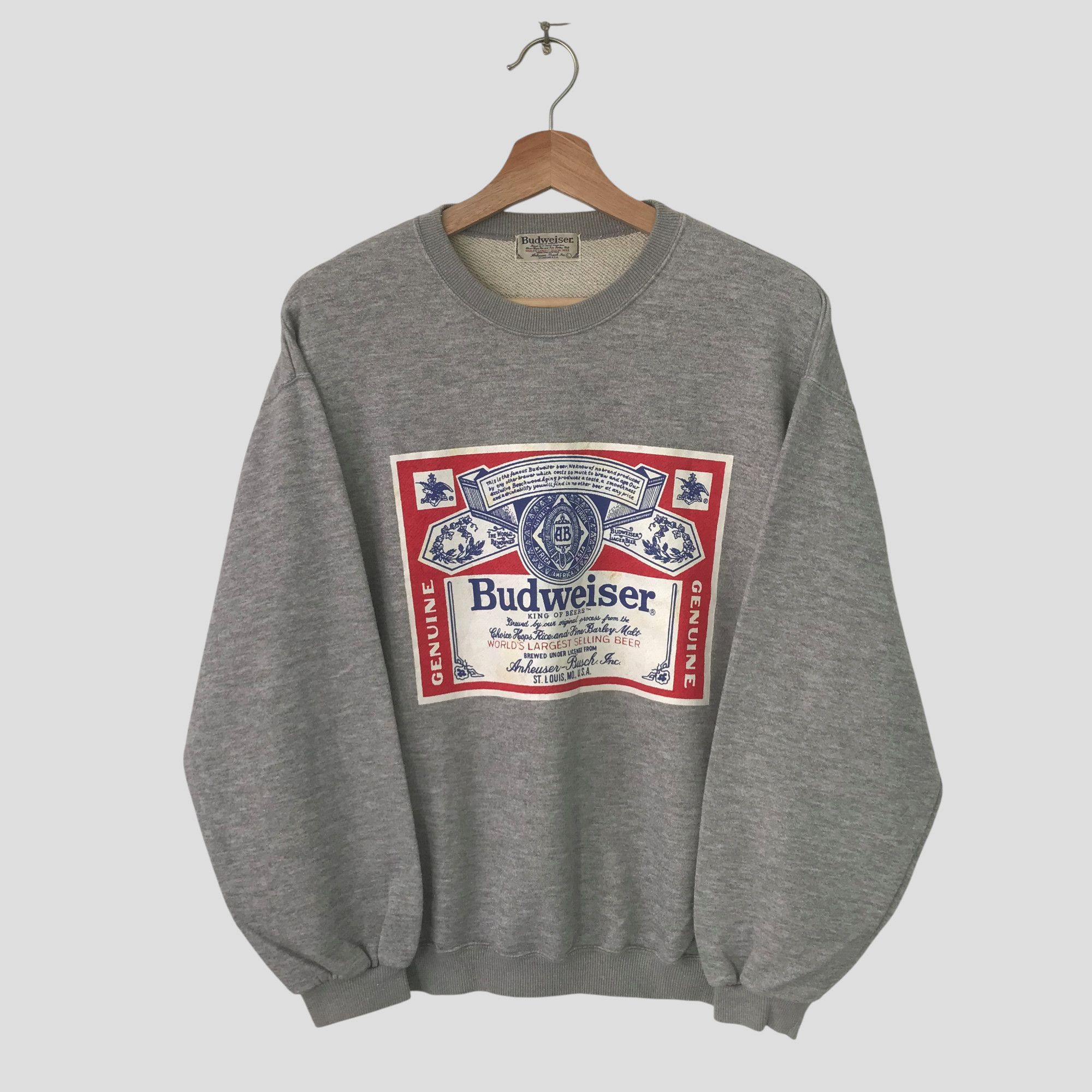 Budweiser vintage sweatshirt budweiser gray backprint - 3611 Size US L / EU 52-54 / 3 - 1 Thumbnail