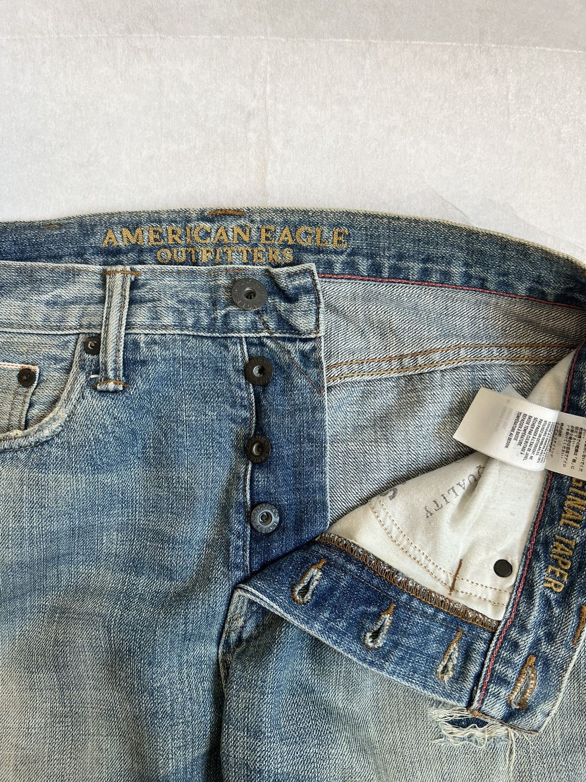 American Eagle Outfitters Vtg American Eagle Fly Button Selvedge Denim Kurt Cobain Size US 32 / EU 48 - 9 Thumbnail