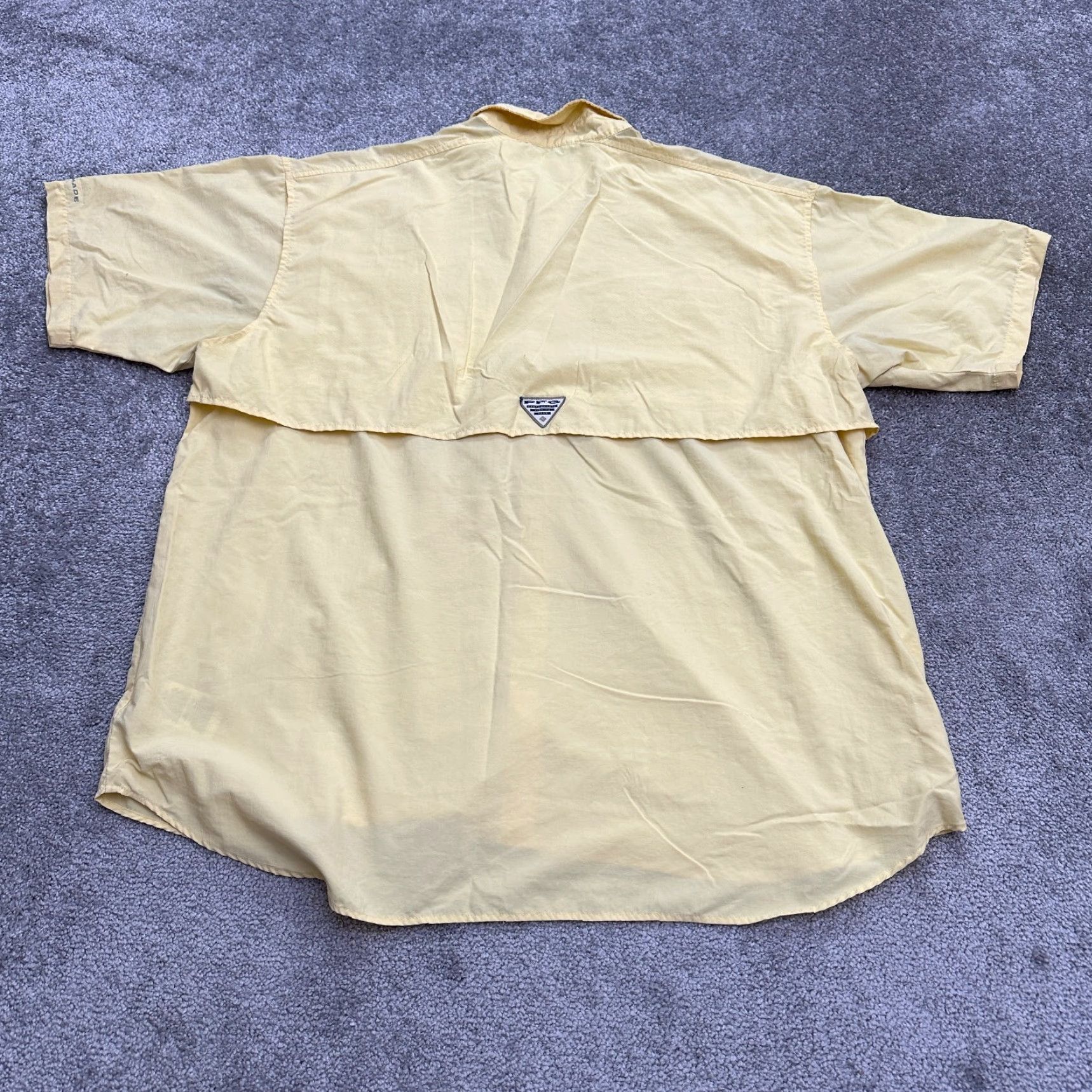 Vintage Columbia PFG Omni Shade Bahama Shirt Mens 2XL Yellow Button-Down Short Sleeve Size US XXL / EU 58 / 5 - 2 Thumbnail