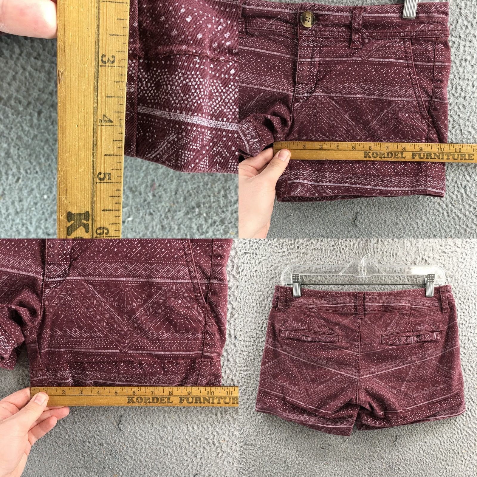 American Eagle Outfitters American Eagle Outfitters Burgundy Fair Isle Stretch Chino Shorts Womens 4 (Actual 31X4.5) Size 4 Cotton Blend Size 27" / US 4 / IT 40 - 8 Thumbnail