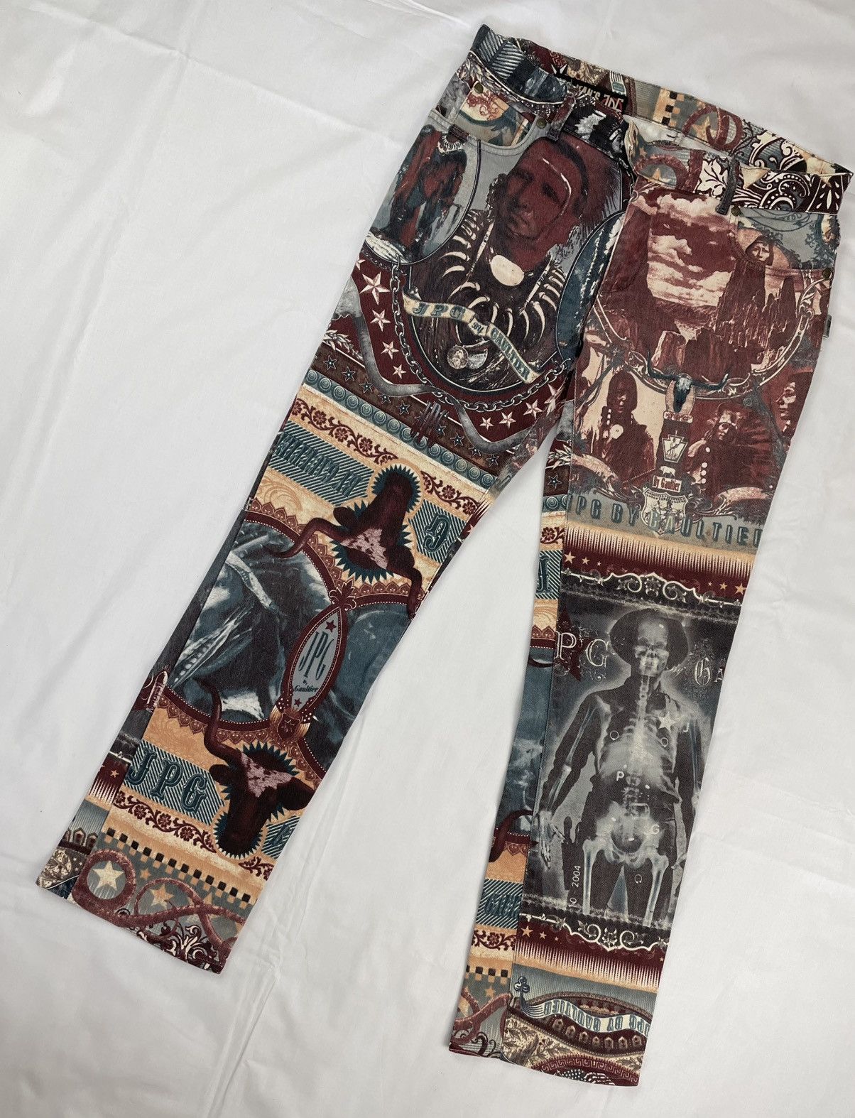 Jean Paul Gaultier AW04 Jean Paul Gaultier Indian X-ray Skeleton Pants Vintage Size US 34 / EU 50 - 3 Thumbnail