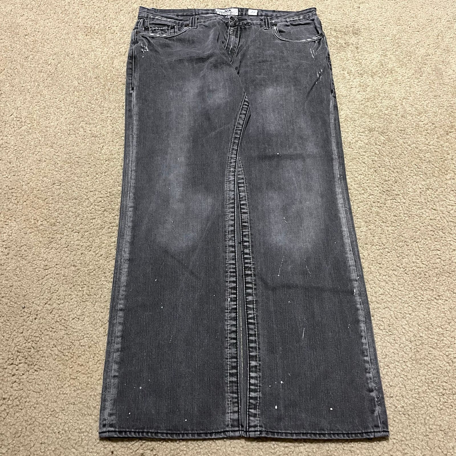 Akademiks Y2K Akademiks Baggy Skater Distressed Black Jeans 38Wx33L Size US 38 / EU 54 - 1 Thumbnail