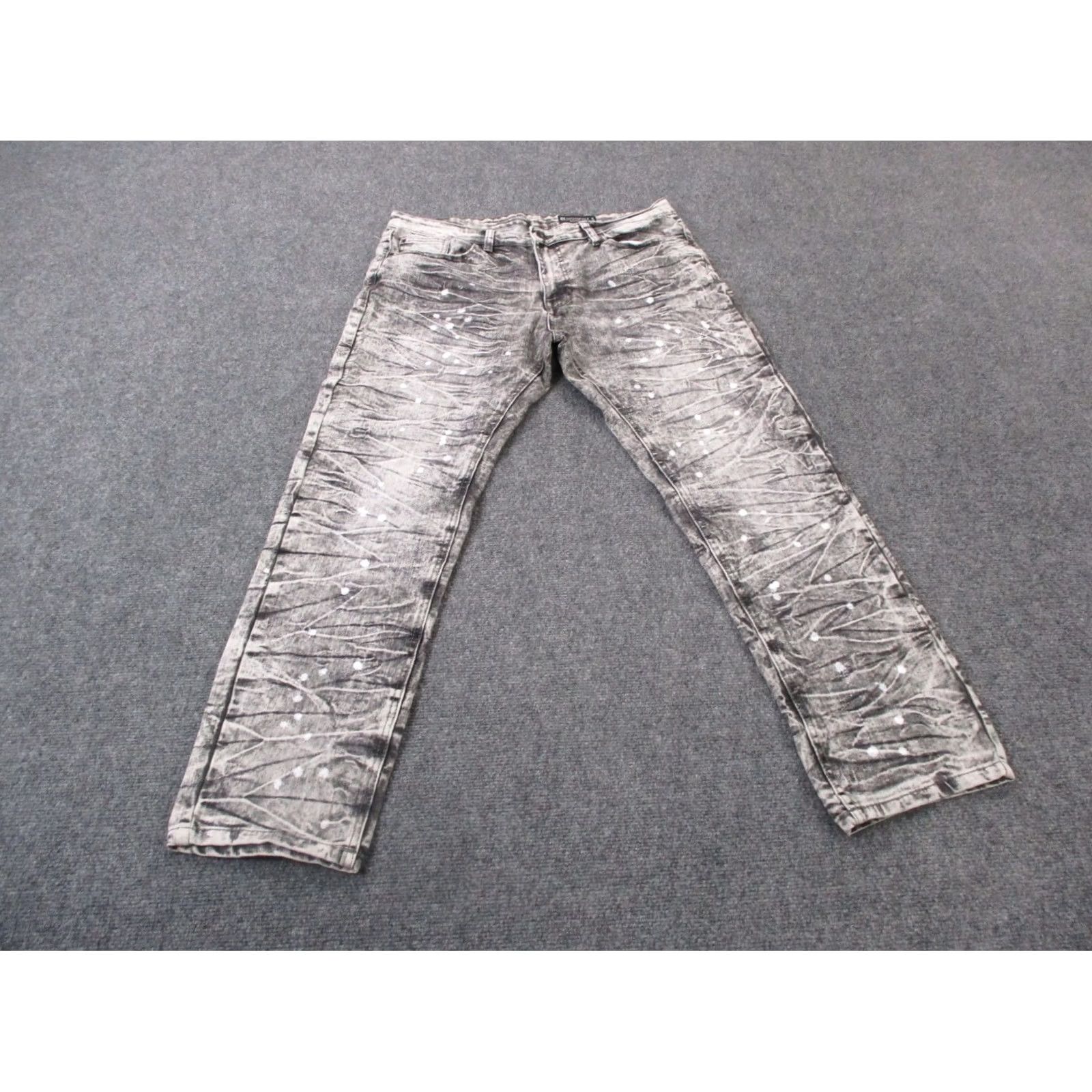 Southpole Southpole Jeans Men 36 X 30 Denim Skinny Paint Splatter Grunge Y2K Mens Jeans Regular Fit Gray Color, Stretch, Distressed Denim, 90s Style, Skater Size US 38 / EU 54 - 2 Thumbnail