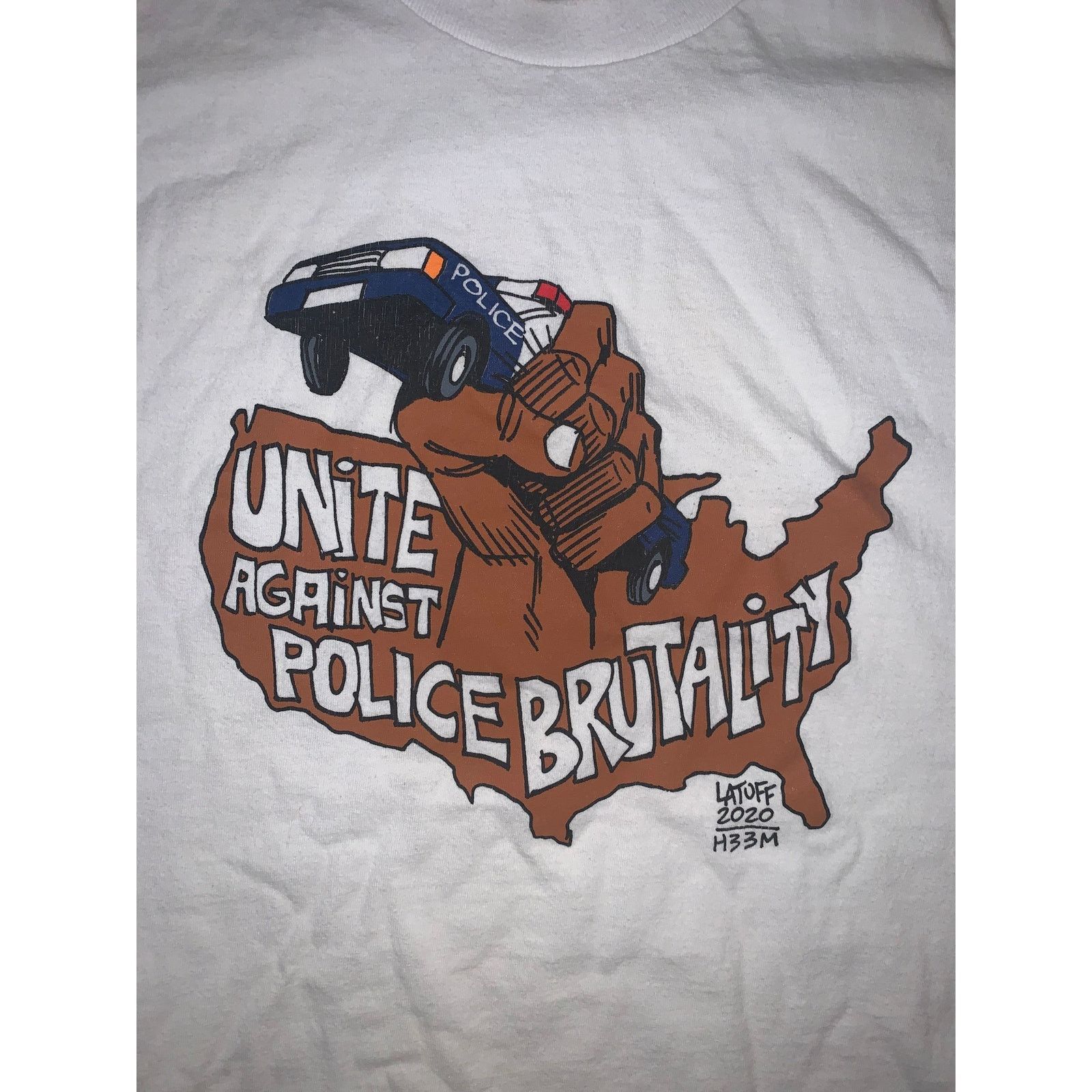 Other HEEM 2020 Unite Against Police Brutality Tee White Mens L Size US L / EU 52-54 / 3 - 1 Thumbnail