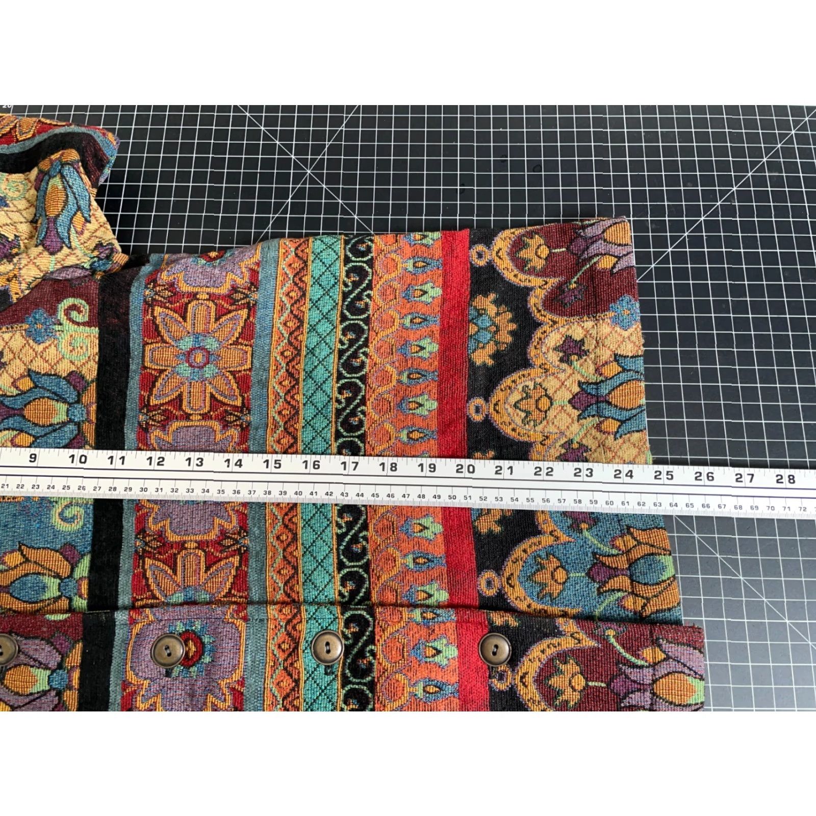 Vintage VINTAGE Studio Works Jacket Women's Large Red Floral Tapestry Geometric Textured Fabric Size L / US 10 / IT 46 - 6 Thumbnail