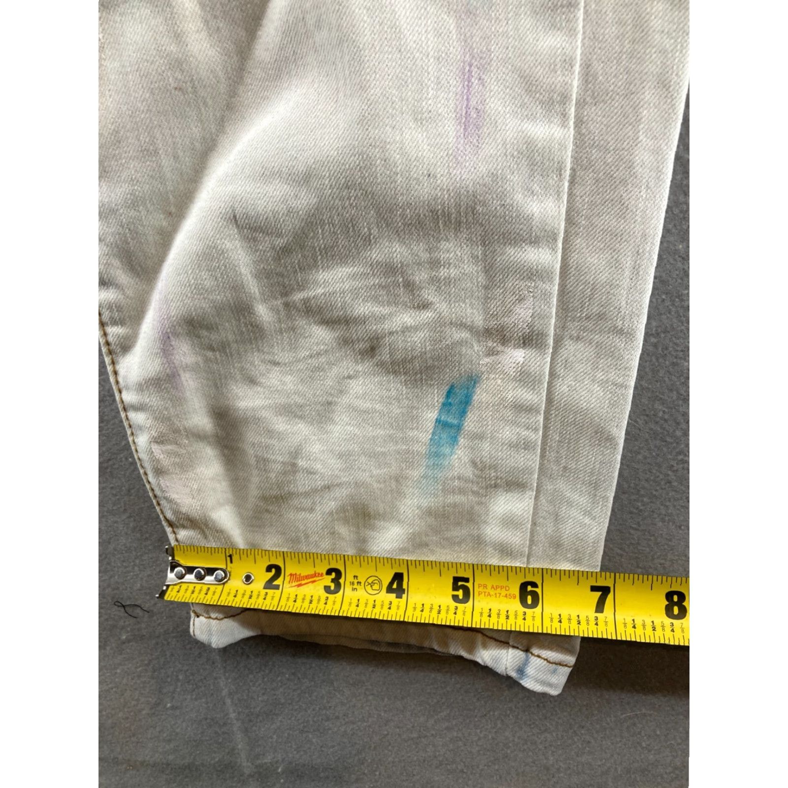 Vintage Majestik Majestic Brand Jeans 36 Regular 36x32 Acid Wash Distressed Grunge Patches Paint Blue Cotton Size 25" / US 0 / IT 36 - 6 Thumbnail