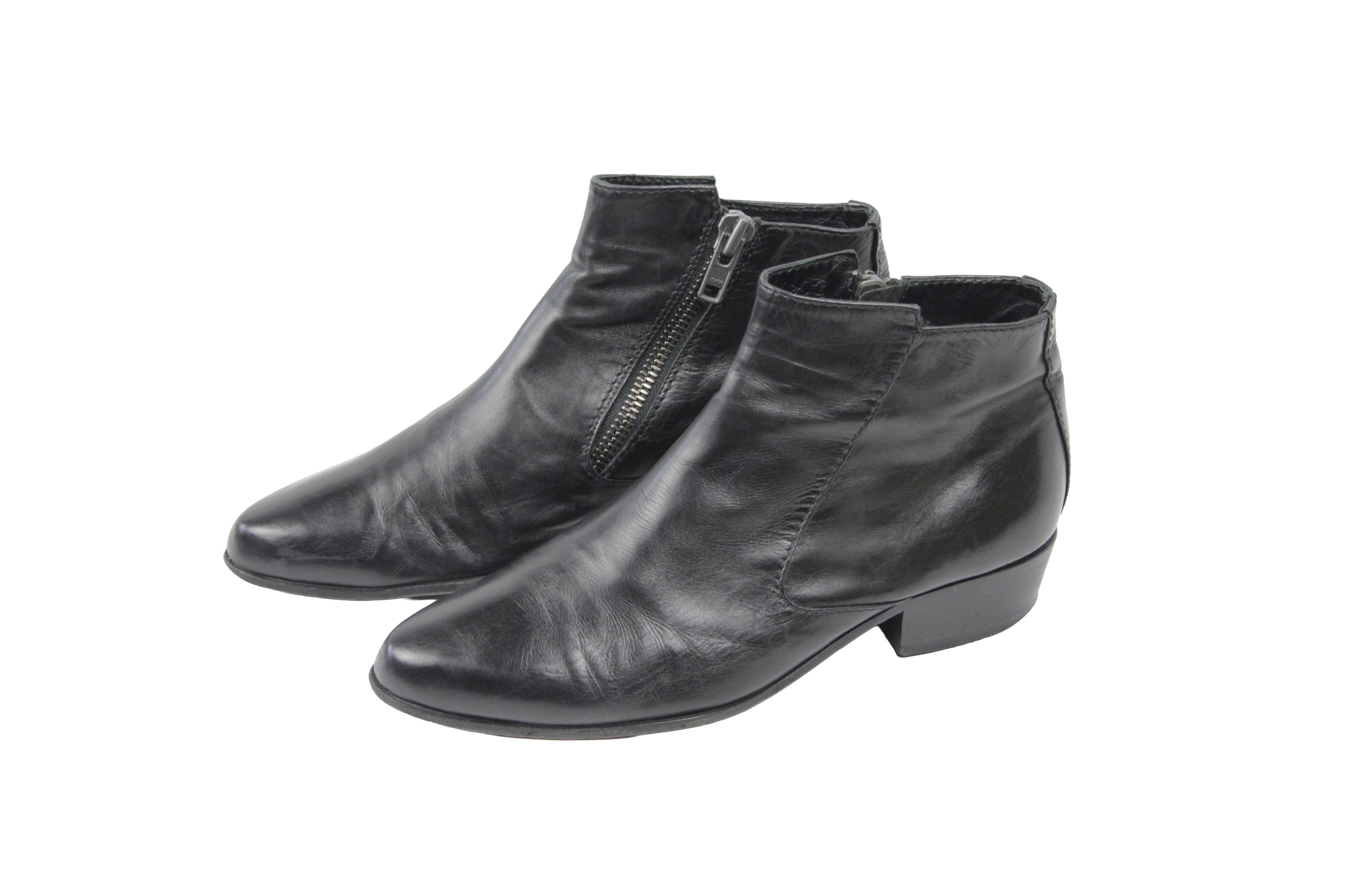 Veronique Branquinho Biker Leather Side Zip Cossack Boots Size US 10 / IT 40 - 3 Thumbnail