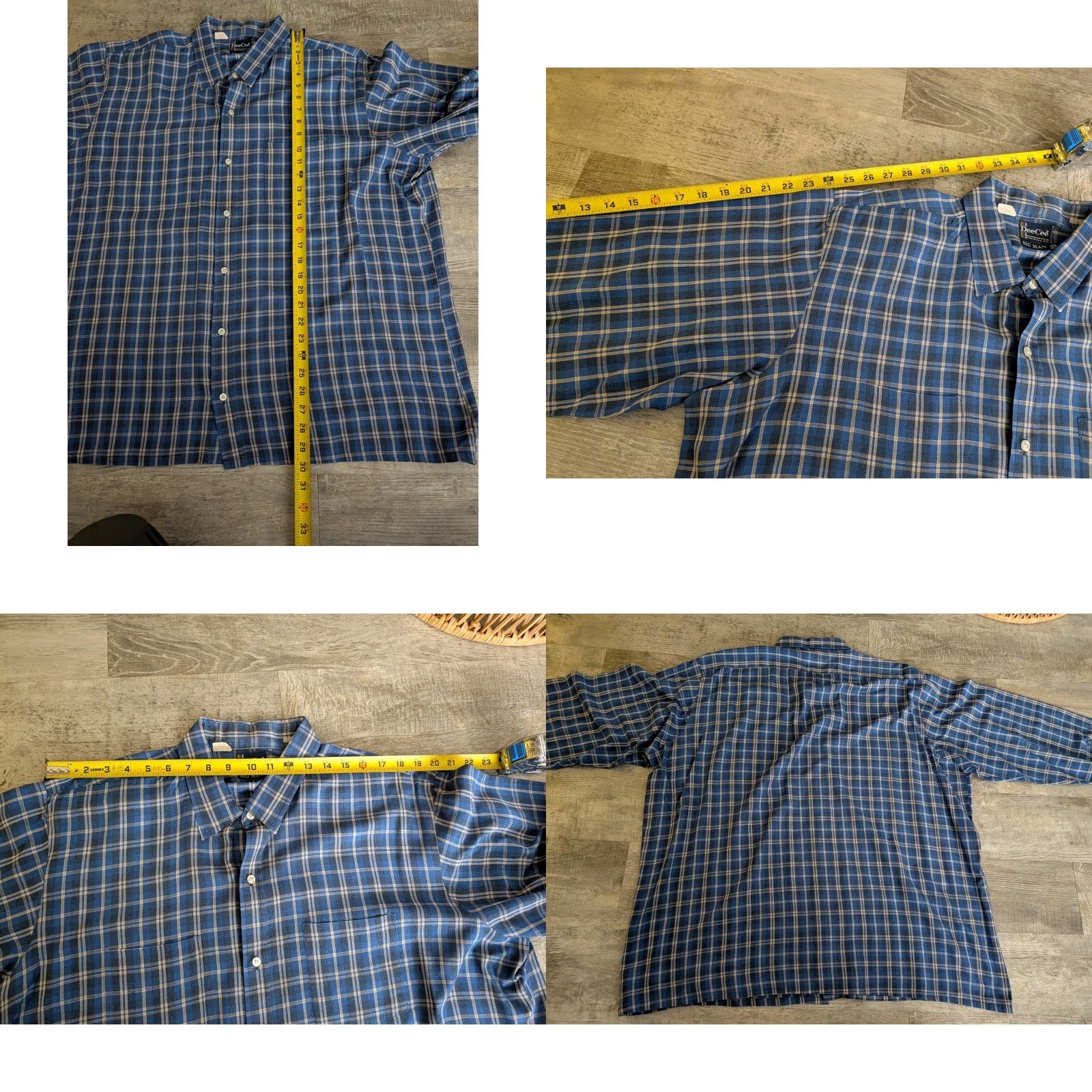 Vintage VINTAGE DeeCee Big Man Blue Plaid Western Cowboy Shirt Button Up 2XL USA Made Men Casual Shirt Size US XXL / EU 58 / 5 - 8 Thumbnail