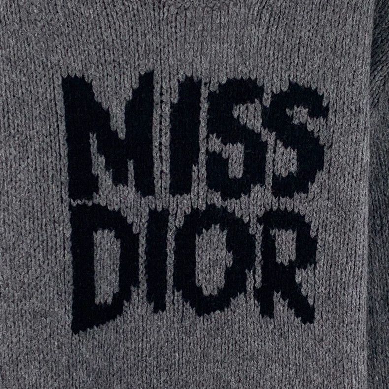Dior Dior 24 dark gray letter inlaid round-neck long-sleeved kni Size XS / US 0-2 / IT 36-38 - 4 Thumbnail