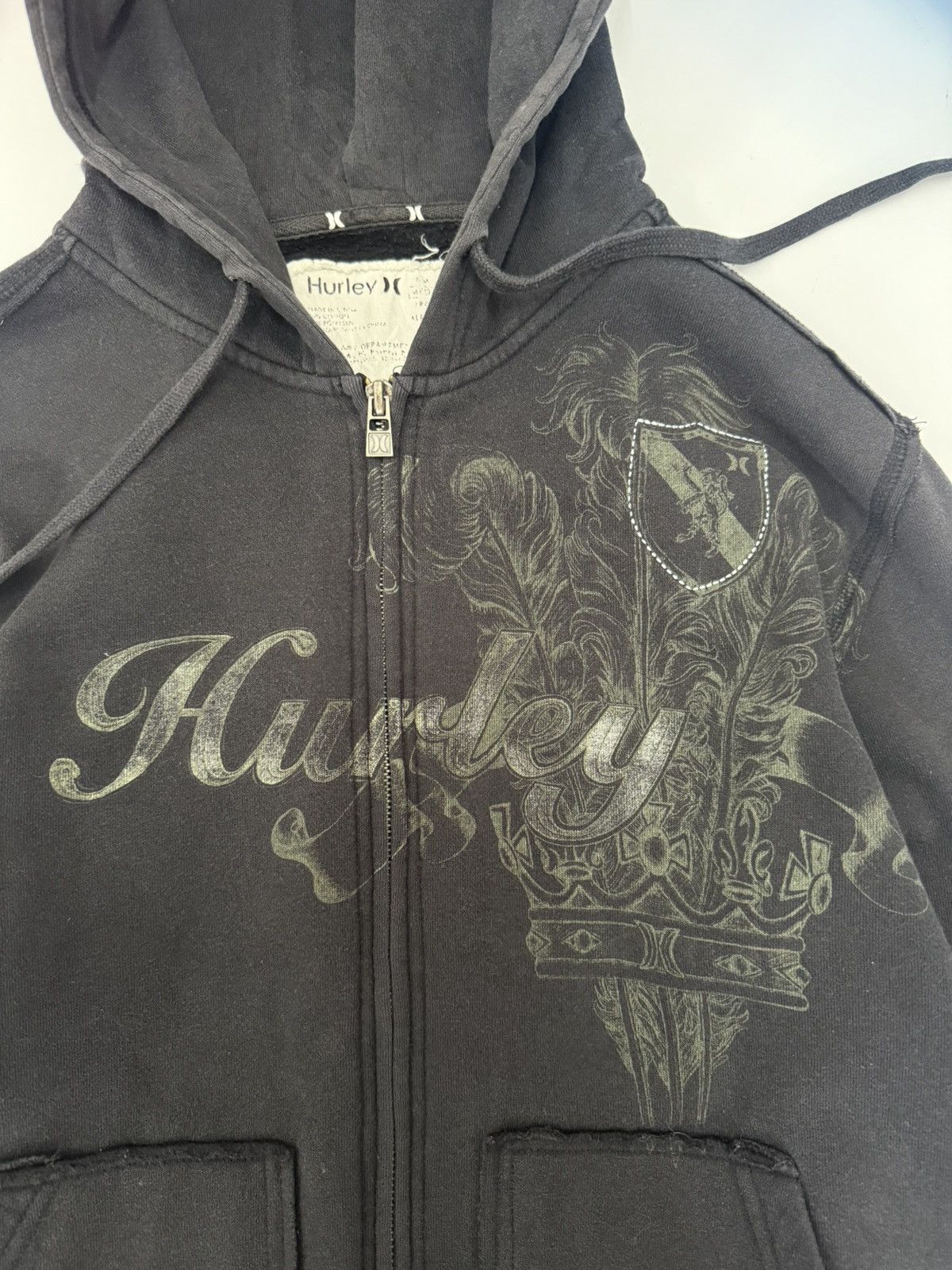 Hurley 🏄🏿‍♂️ Hurley Surf & Skate indipendent Distressed Black Hoodie -M Size US M / EU 48-50 / 2 - 5 Thumbnail