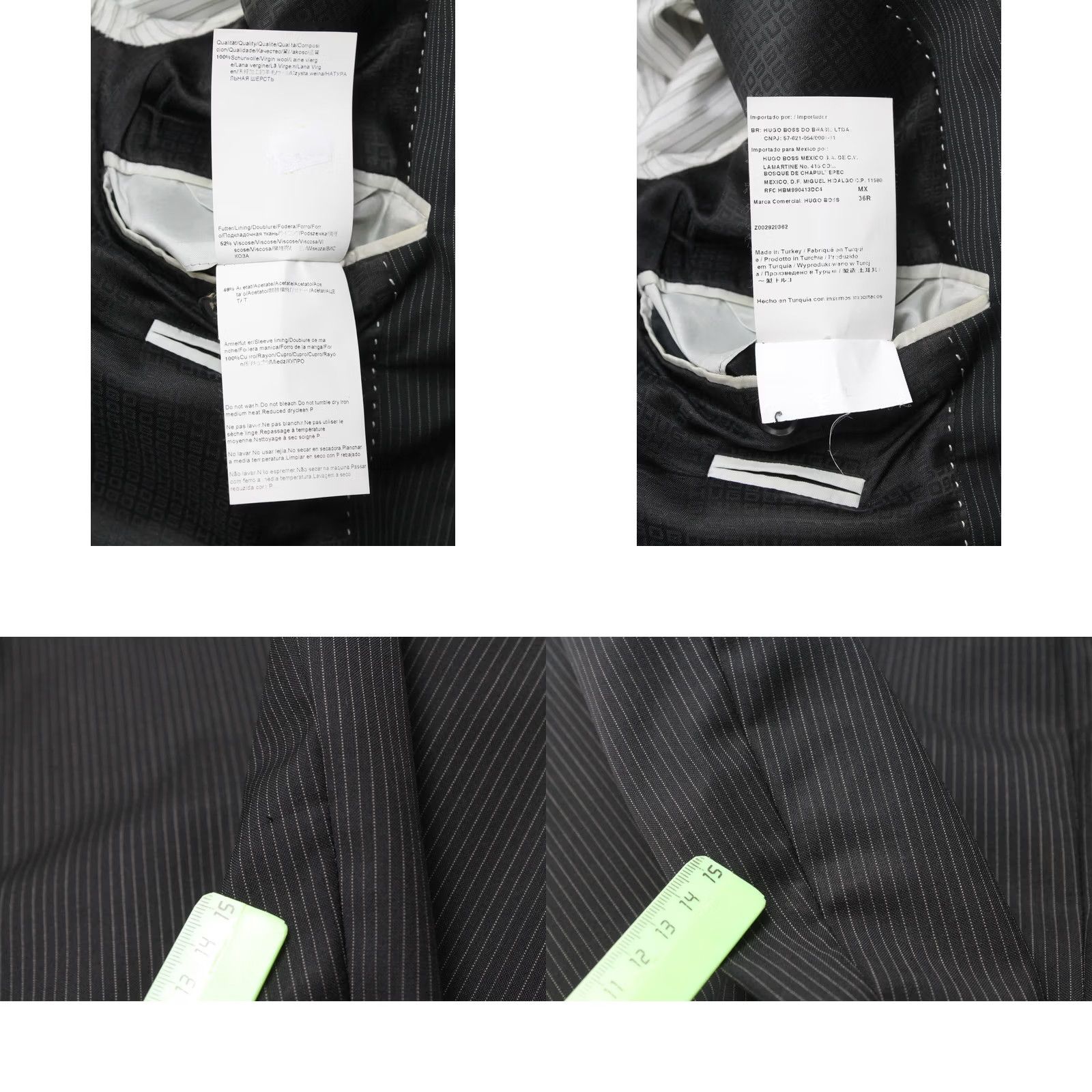 Hugo Boss HUGO BOSS Blazer Men US 36R Wool Pinstripe Notch Lapel Pasini1/Movie1 Wool Pinstripe Blazer Mens Size 36R - 8 Thumbnail
