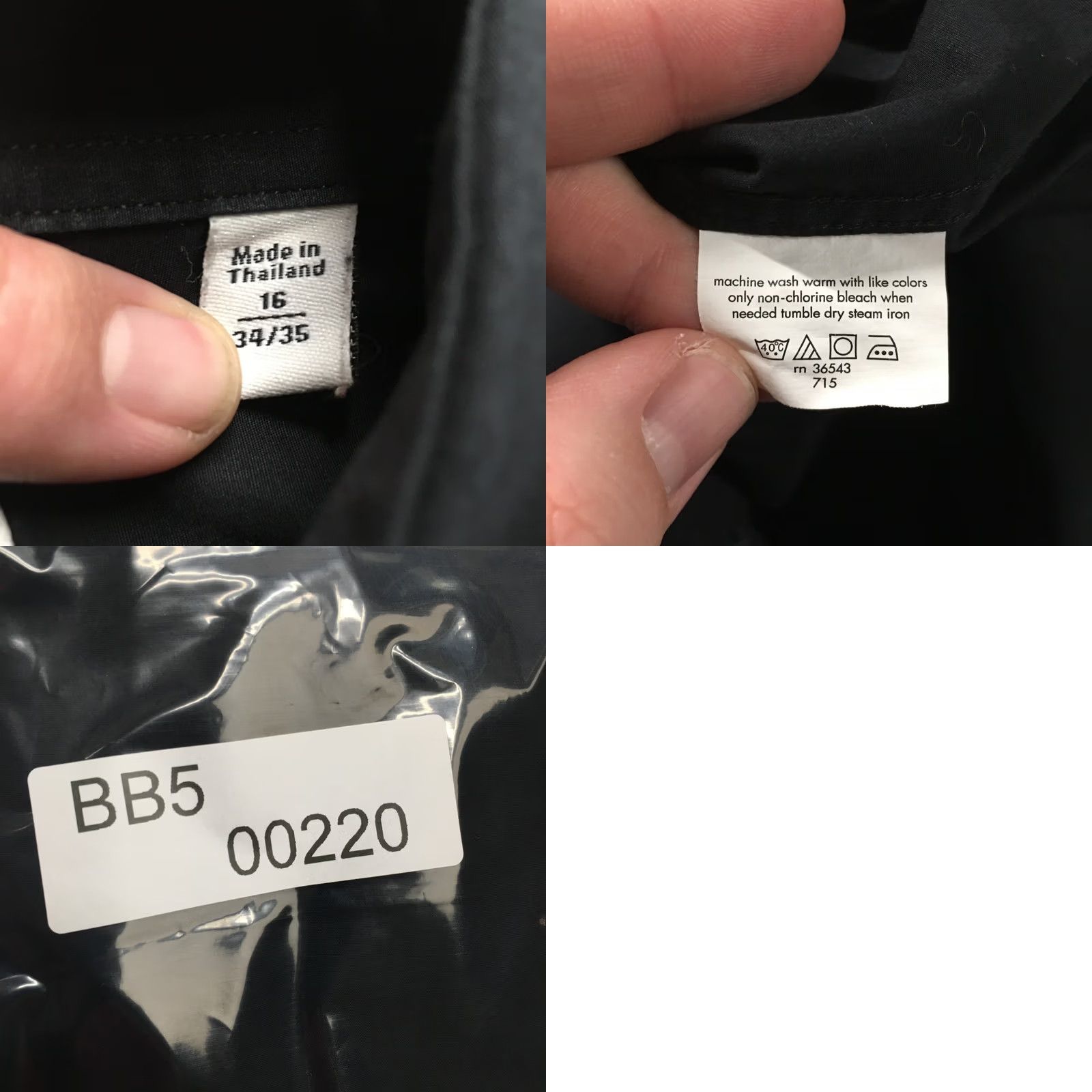 Calvin Klein Calvin Klein Shirt Mens 16 Black Button Down Long Sleeve Dress Formal Shirt Size 42R - 9 Thumbnail