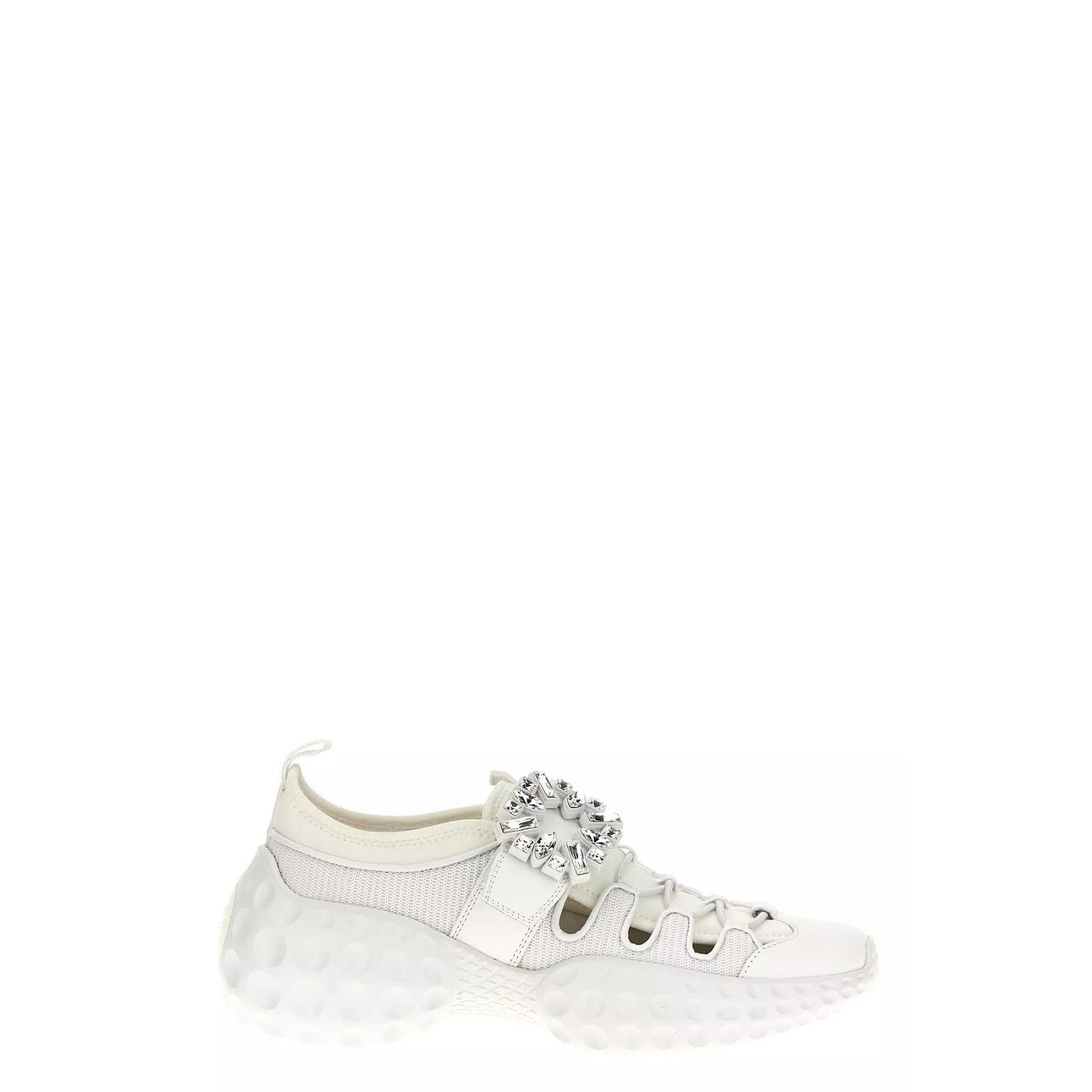 Roger Vivier Viv Run Light Trekky White Crystal Jewel Sneake