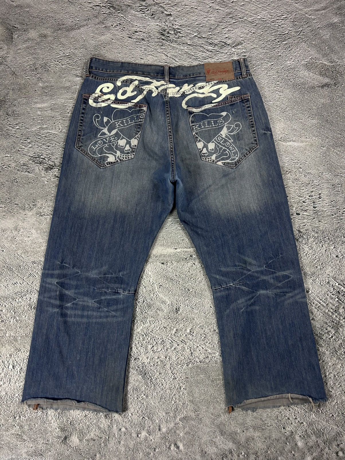 Ed Hardy Ed Hardy Christian Audigier vintage jeans big logo pants Size US 42 / EU 58 - 1 Thumbnail