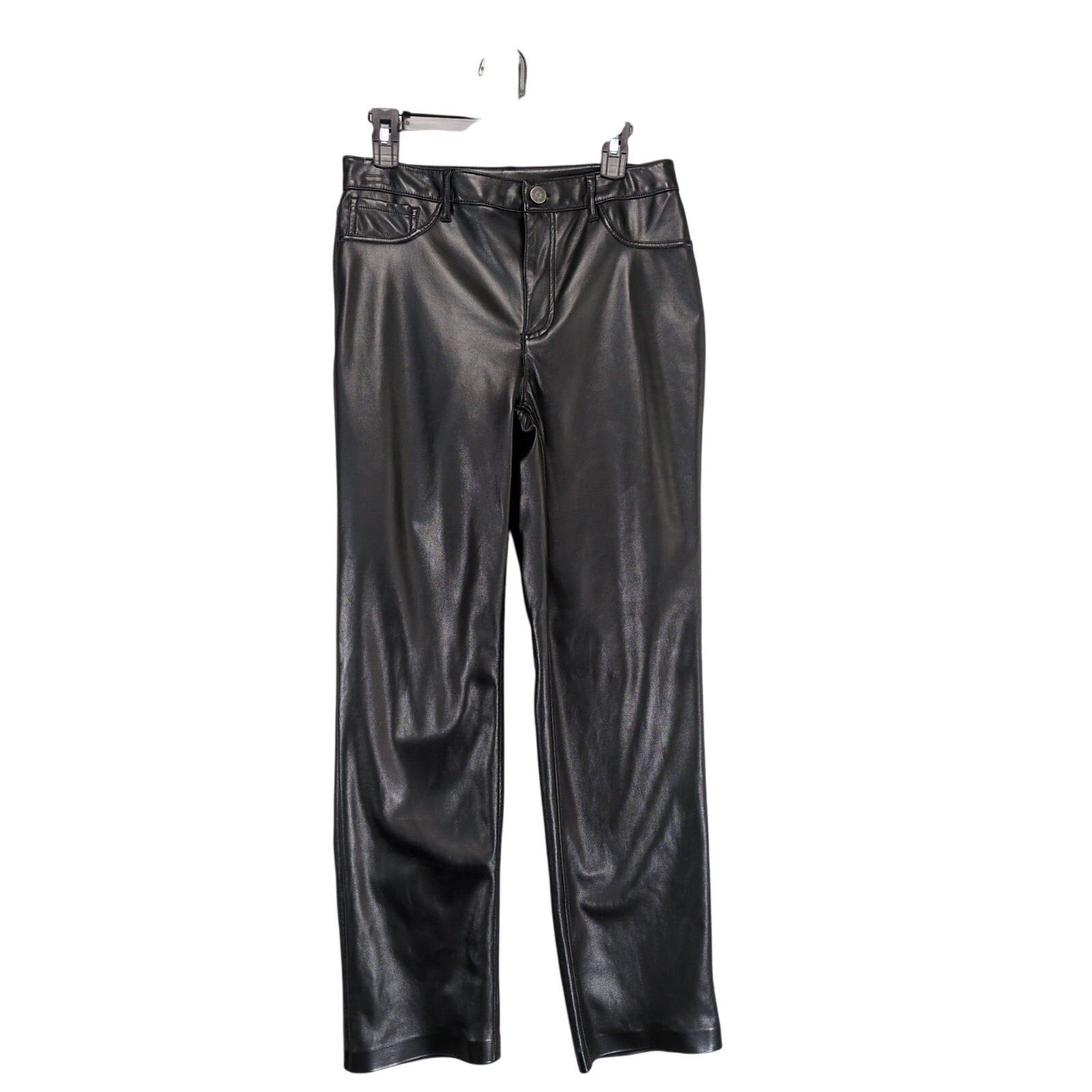 Joie Joie Women's 4 Faux Black Leather Straight Leg Pants Size 27" / US 4 / IT 40 - 1 Thumbnail