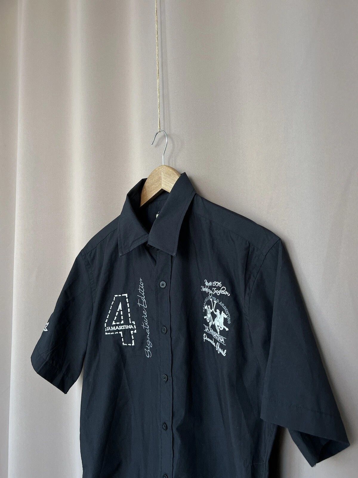 La Martina La Martina 4 Argentina Button Short Sleeve Black Size M Size US M / EU 48-50 / 2 - 4 Thumbnail
