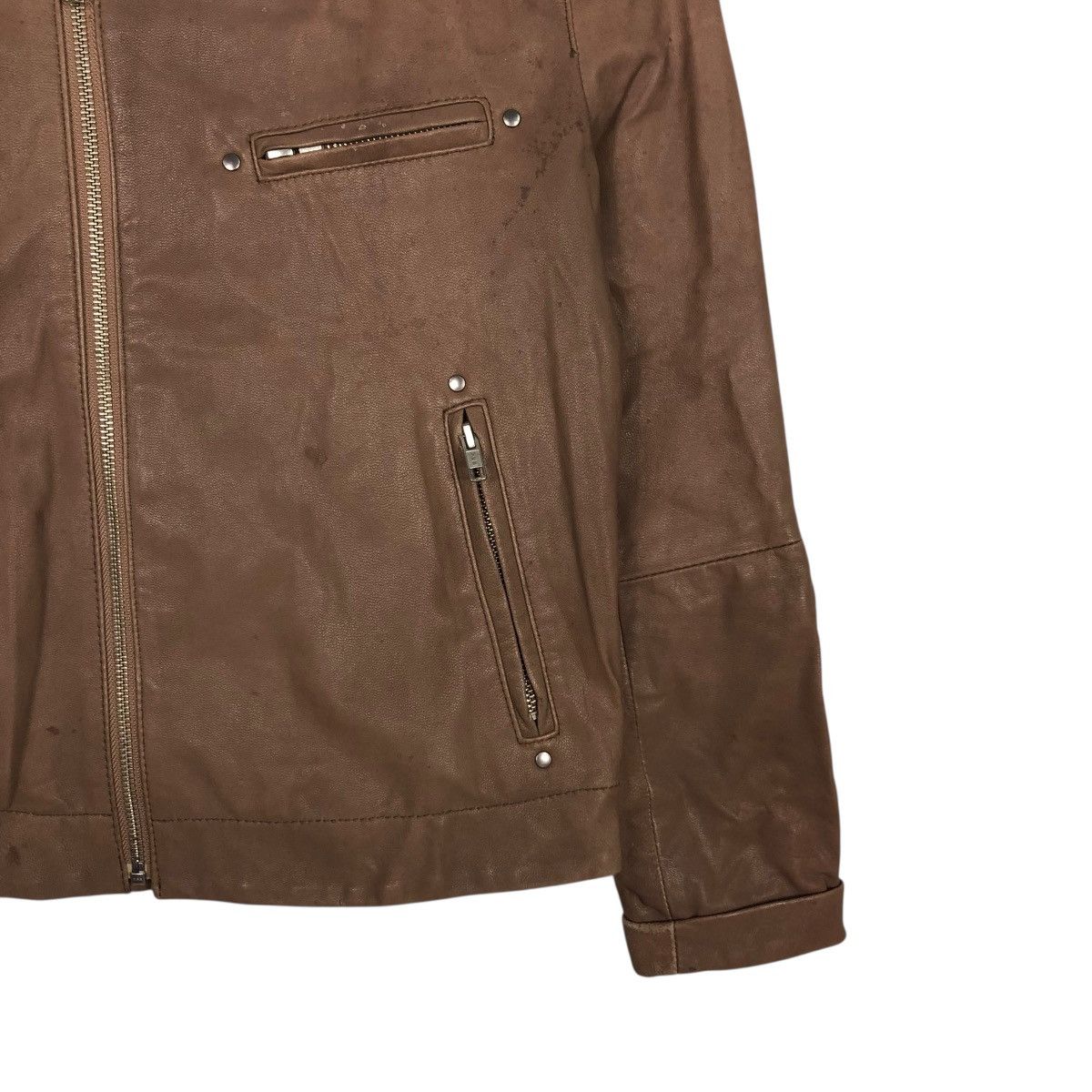 Japanese Brand 🔥CROPPED BIKER LEATHER JACKET RUE DE BLUE ISSEY MIYAKE Size US S / EU 44-46 / 1 - 7 Thumbnail