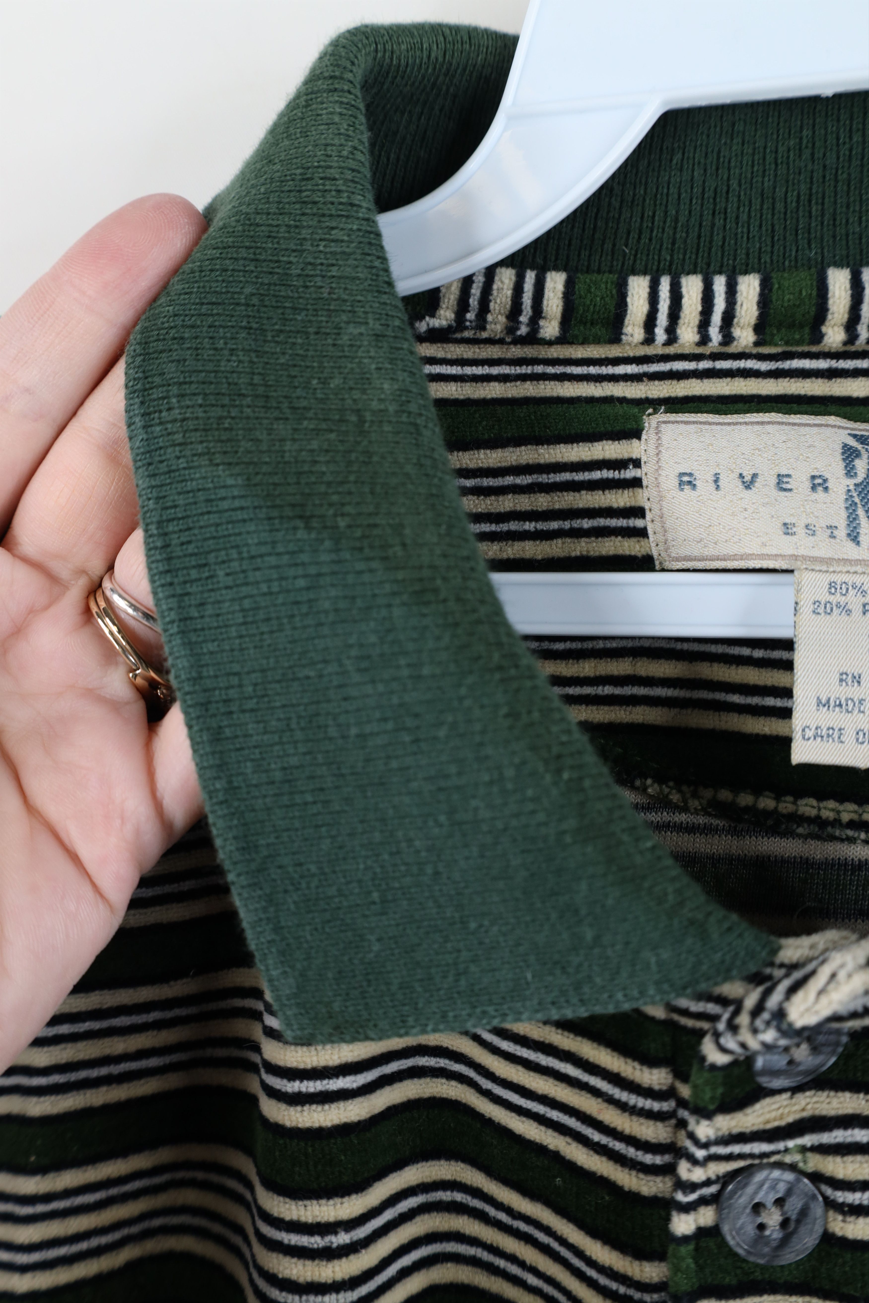Vintage Vintage 90s Streetwear Velour Long Sleeve Rugby Polo Green Size US XL / EU 56 / 4 - 6 Thumbnail