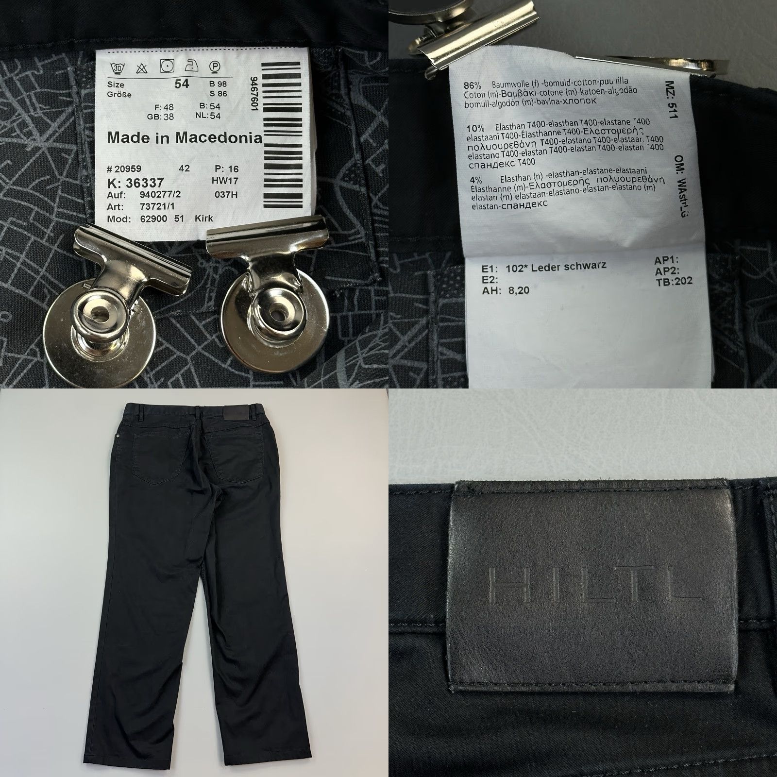Vintage Hiltl Pants Mens 34x29 Black 5 Pocket Casual Preppy Golf Chino Straight Regular Kurt Performance 54 34x29 Mens Pants Size US 34 / EU 50 - 8 Thumbnail