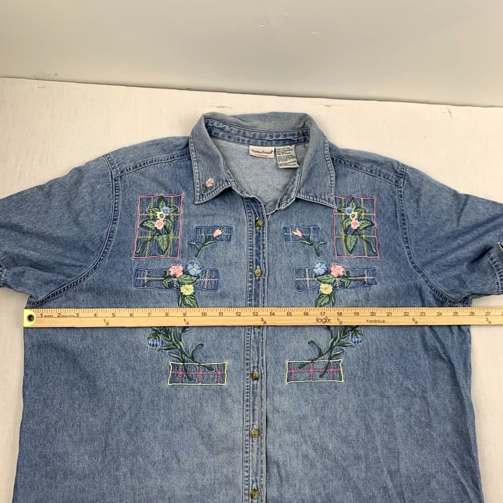 Vintage VINTAGE Bobbie Brooks Floral Button Up Womens XL Blue Denim 90s Size XL / US 12-14 / IT 48-50 - 6 Thumbnail