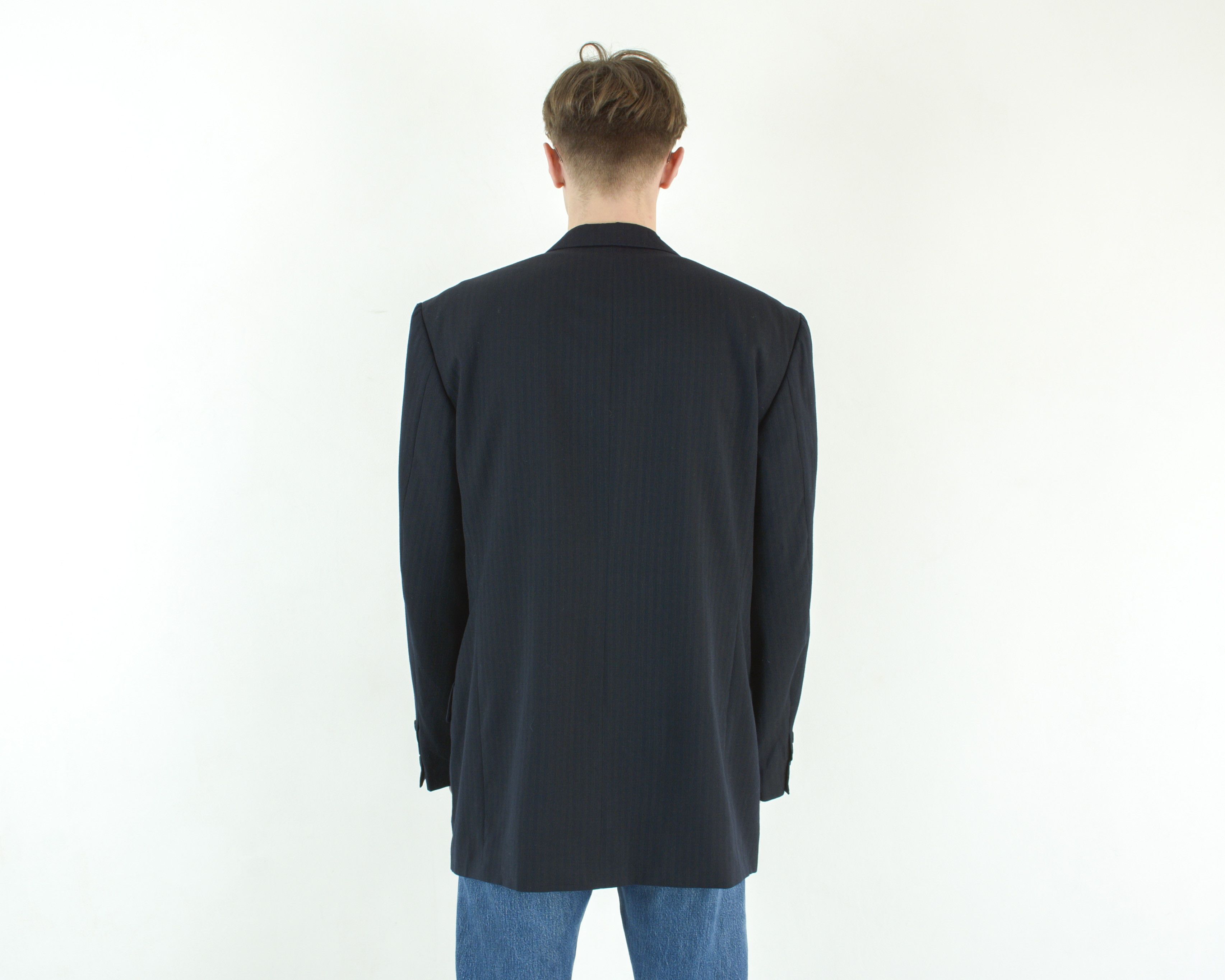 Cerruti 1881 W19 Nino Cerruti L Blazer Jacket Suit Coat Pinstriped Wool Size 42R - 6 Thumbnail