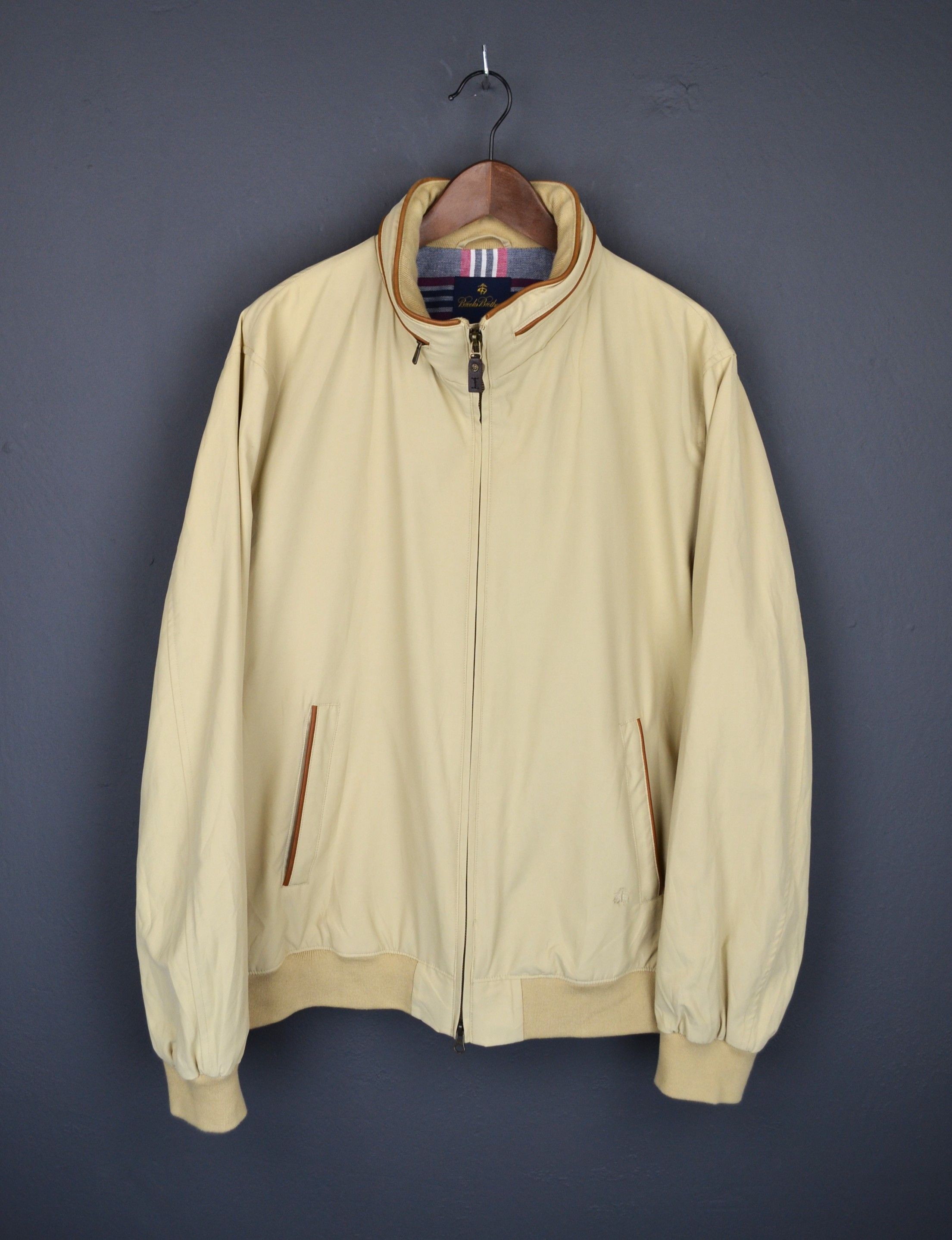 Brooks Brothers Brooks Brothers Beige XL Cotton Nylon Bomber Jacket Size US XL / EU 56 / 4 - 1 Thumbnail