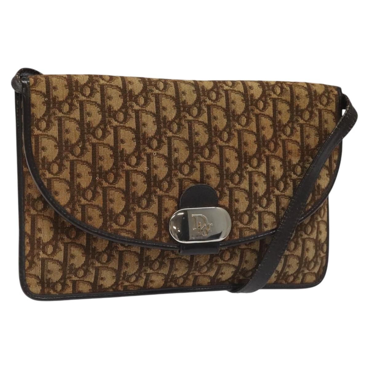 DIOR Trotter Canvas Shoulder Bag Brown