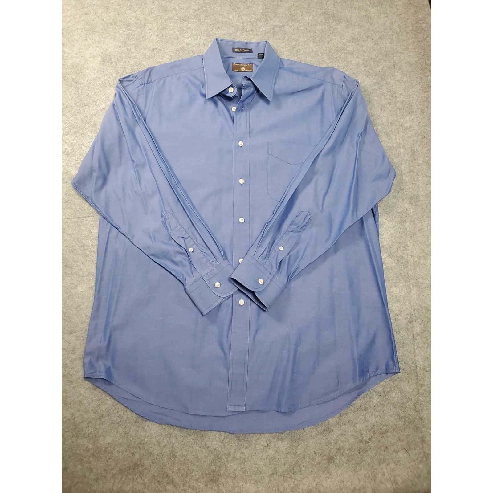 Other Men's Dark Blue 16.5-34 Button Up Dress Shirt Workwear Size US L / EU 52-54 / 3 - 1 Thumbnail