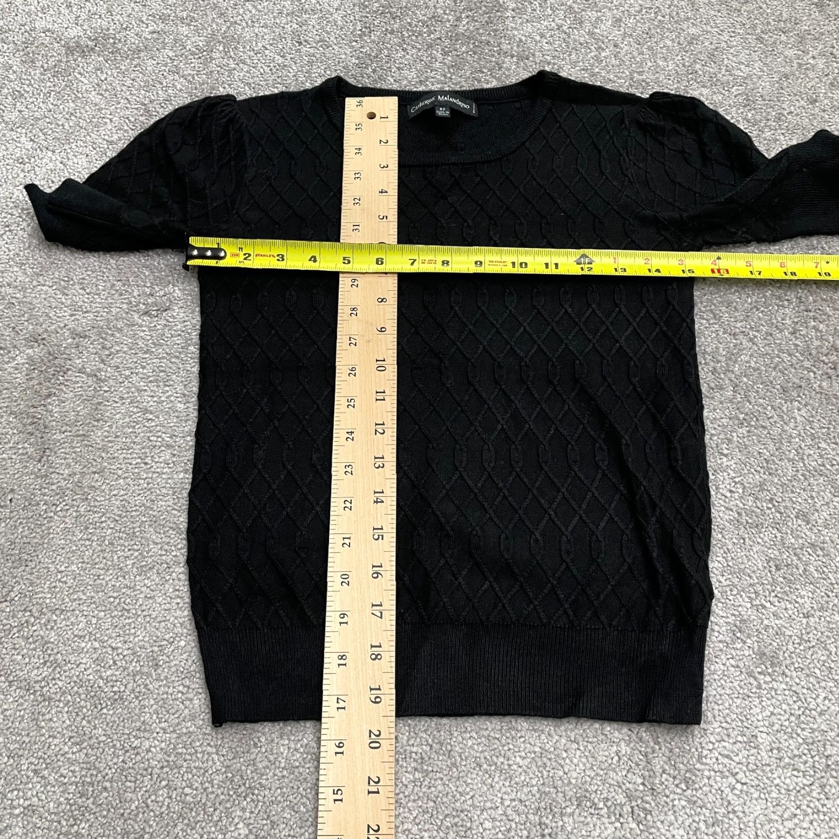 Vintage Catherine Malandrino Sweater Womens PP Black Puff Short Sleeve Pullover Casual Size XXS / US 00 / IT 34 - 6 Thumbnail