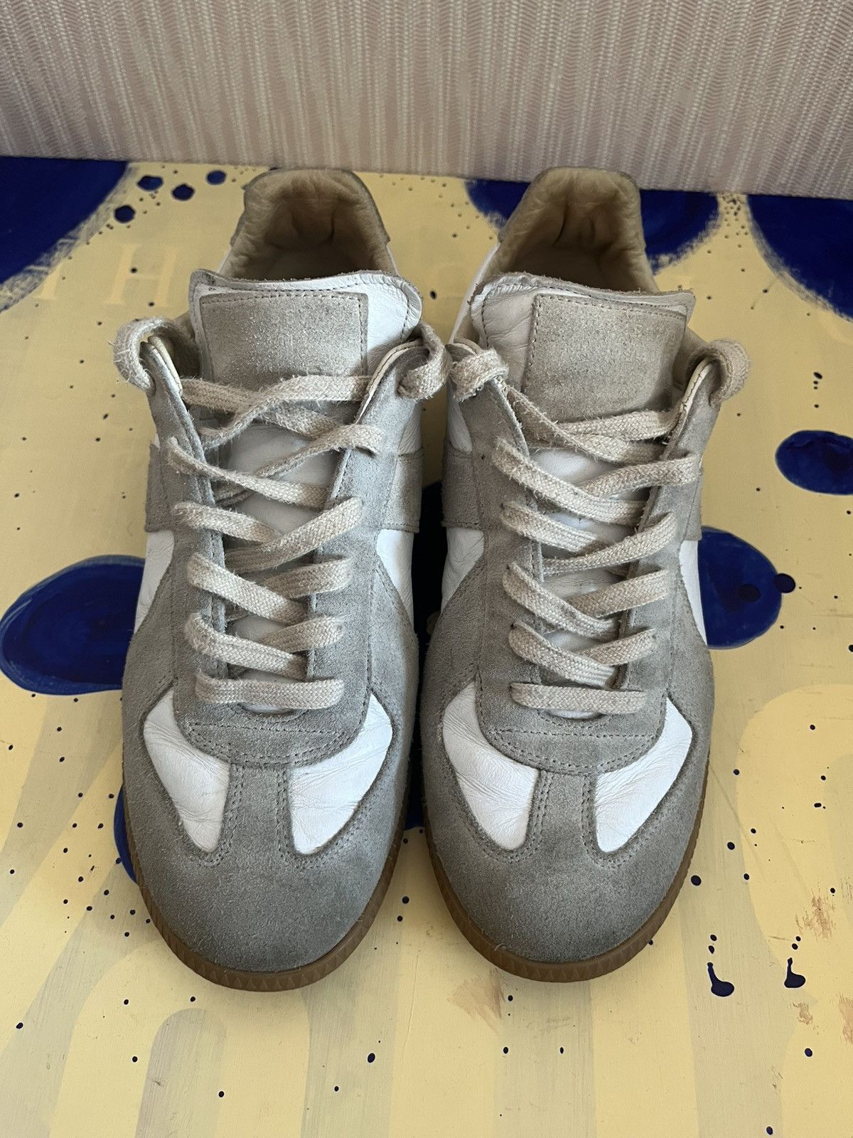 Maison Margiela MAISON MARGIELA replica gats low white/gray leather sneakers Size US 6.5 / EU 39-40 - 5 Thumbnail