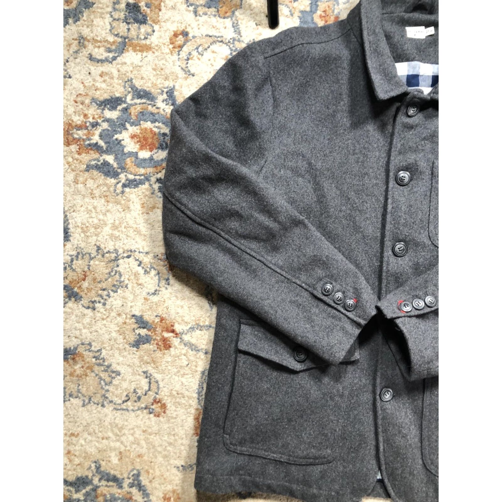 Vintage Bridge & Burn Jacket Mens XL Gray Wool Military Front Button Pockets Lined Size US XL / EU 56 / 4 - 3 Thumbnail