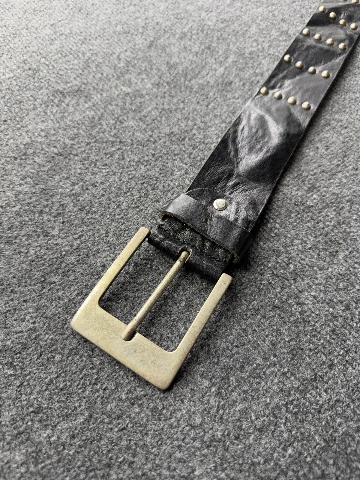 Japanese Brand Vintage Avant Garde Studded Leather Belt Punk Grunge Y2K Size ONE SIZE - 7 Thumbnail