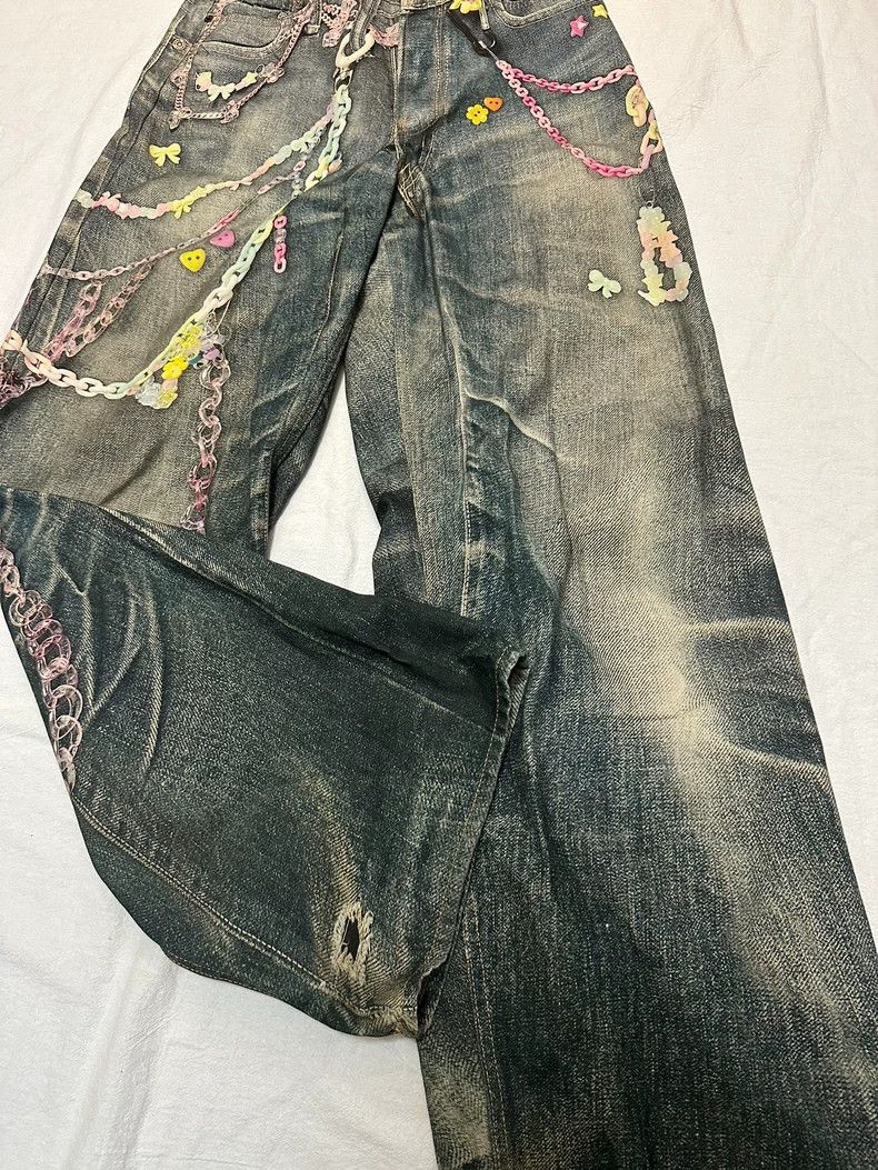 Acne Studios Acne Studios Loose wide-leg jeans with candy chain print Size US 34 / EU 50 - 3 Thumbnail