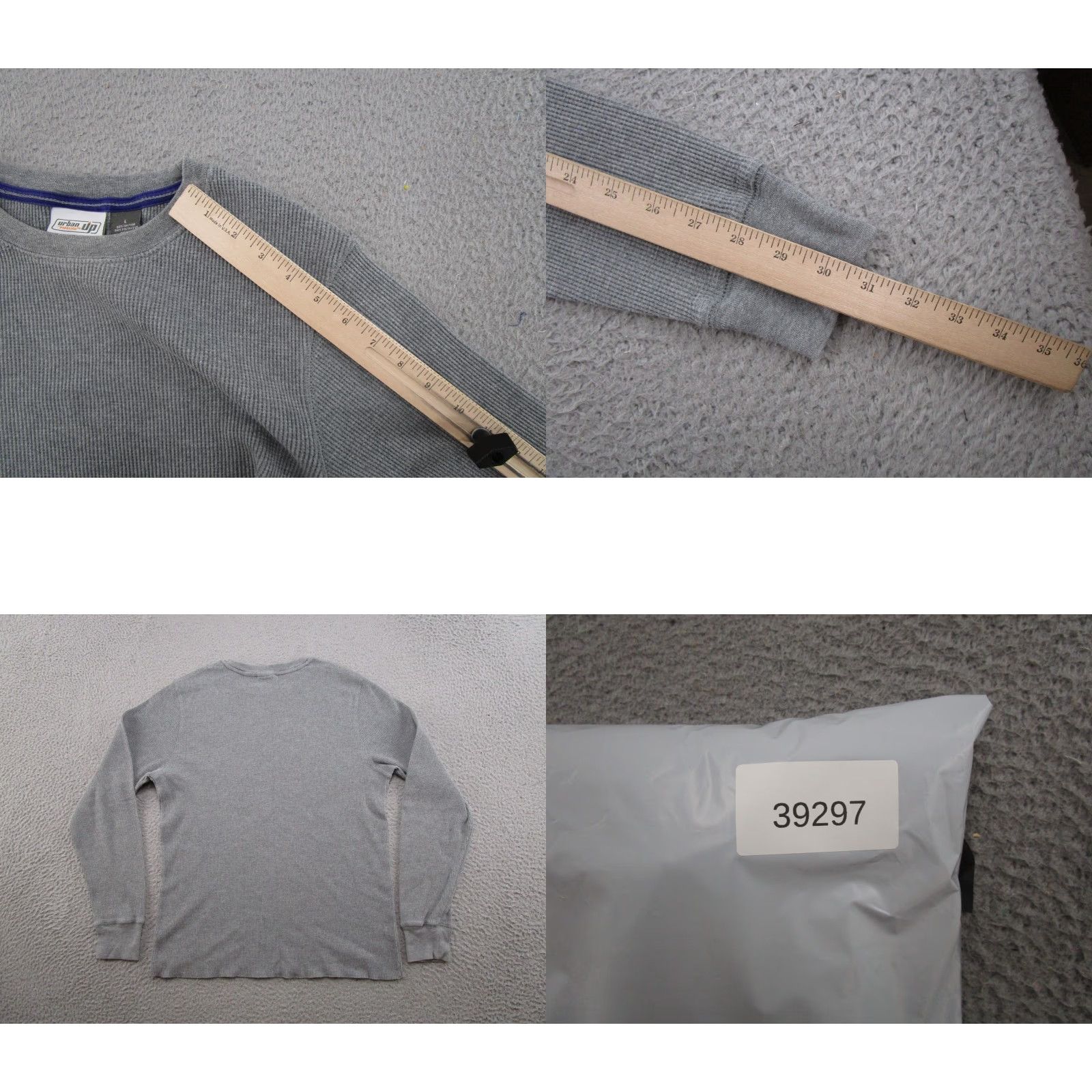 Vintage Urban Pipeline Thermal Shirt Mens Size L Gray Waffle Knit Long Sleeve Y2K Skater Size US L / EU 52-54 / 3 - 8 Thumbnail