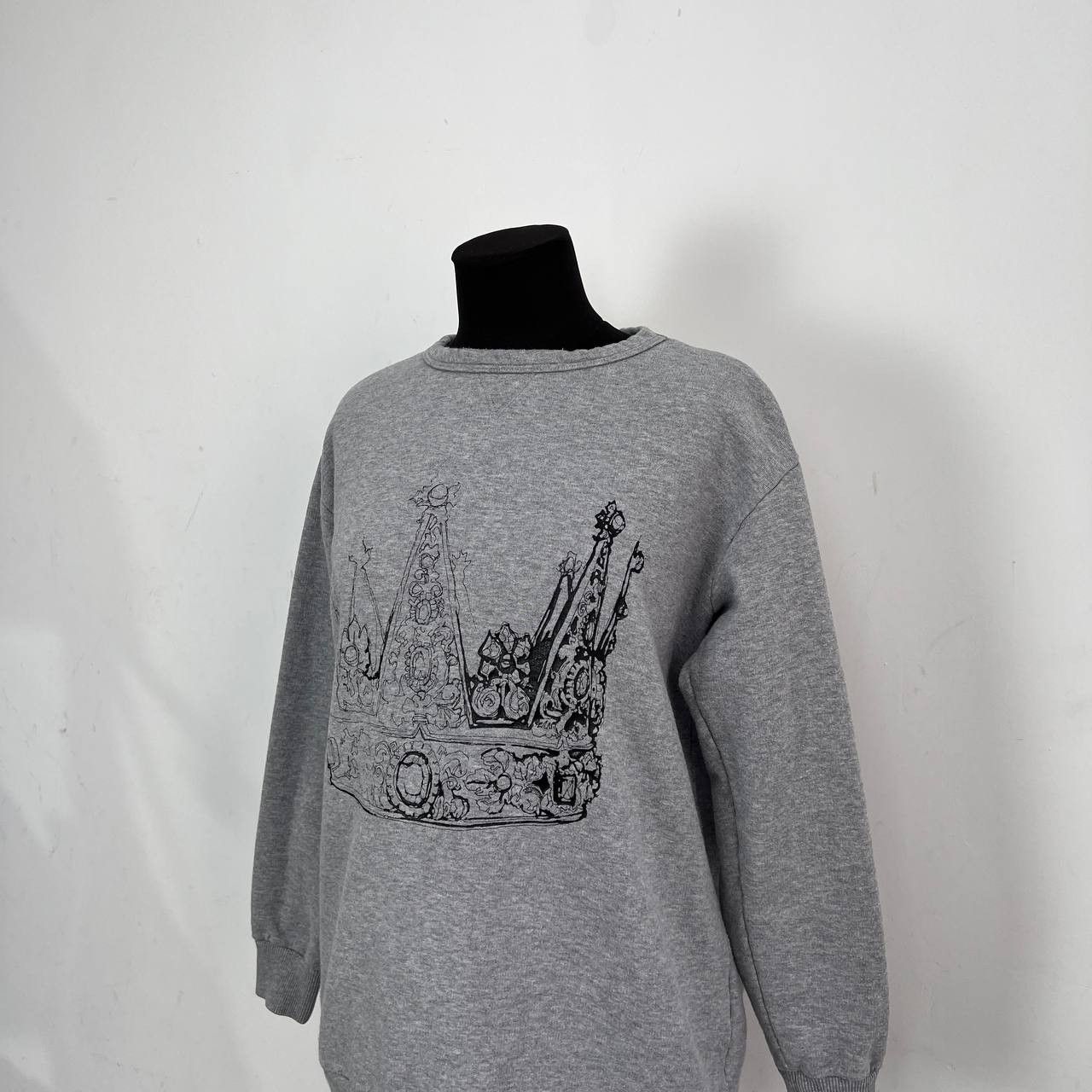 RED Valentino RED Valentino Grey Crown Print Sweatshirt #PRINCESS Graphic Size XS / US 0-2 / IT 36-38 - 3 Thumbnail