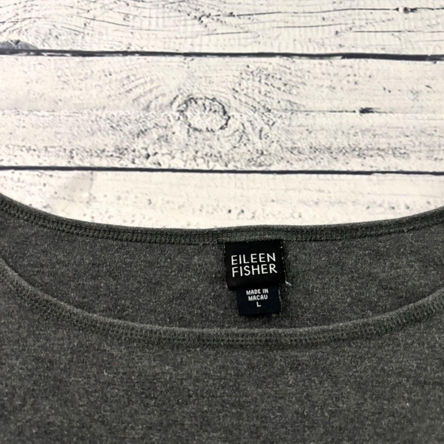 Eileen Fisher Eileen Fisher Blouse Long Sleeve 100% Cotton Gray Women's L Size L / US 10 / IT 46 - 2 Thumbnail