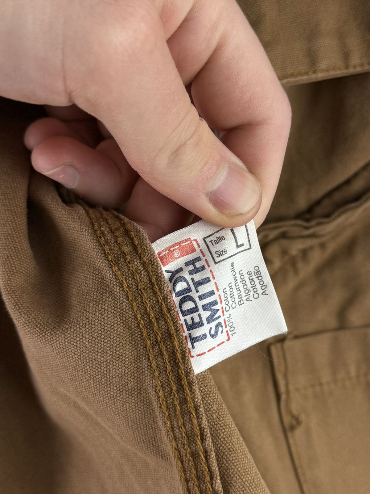 Vintage Vintage 90s Teddy Smith Work Canvas Boxy Jacket (Carhartt) Size US L / EU 52-54 / 3 - 9 Thumbnail