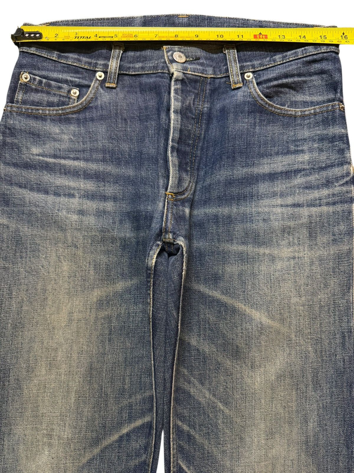 Helmut Lang Vintage Italy 90s Helmut Lang Blue Faded Whisker Straight Size US 31 - 11 Thumbnail