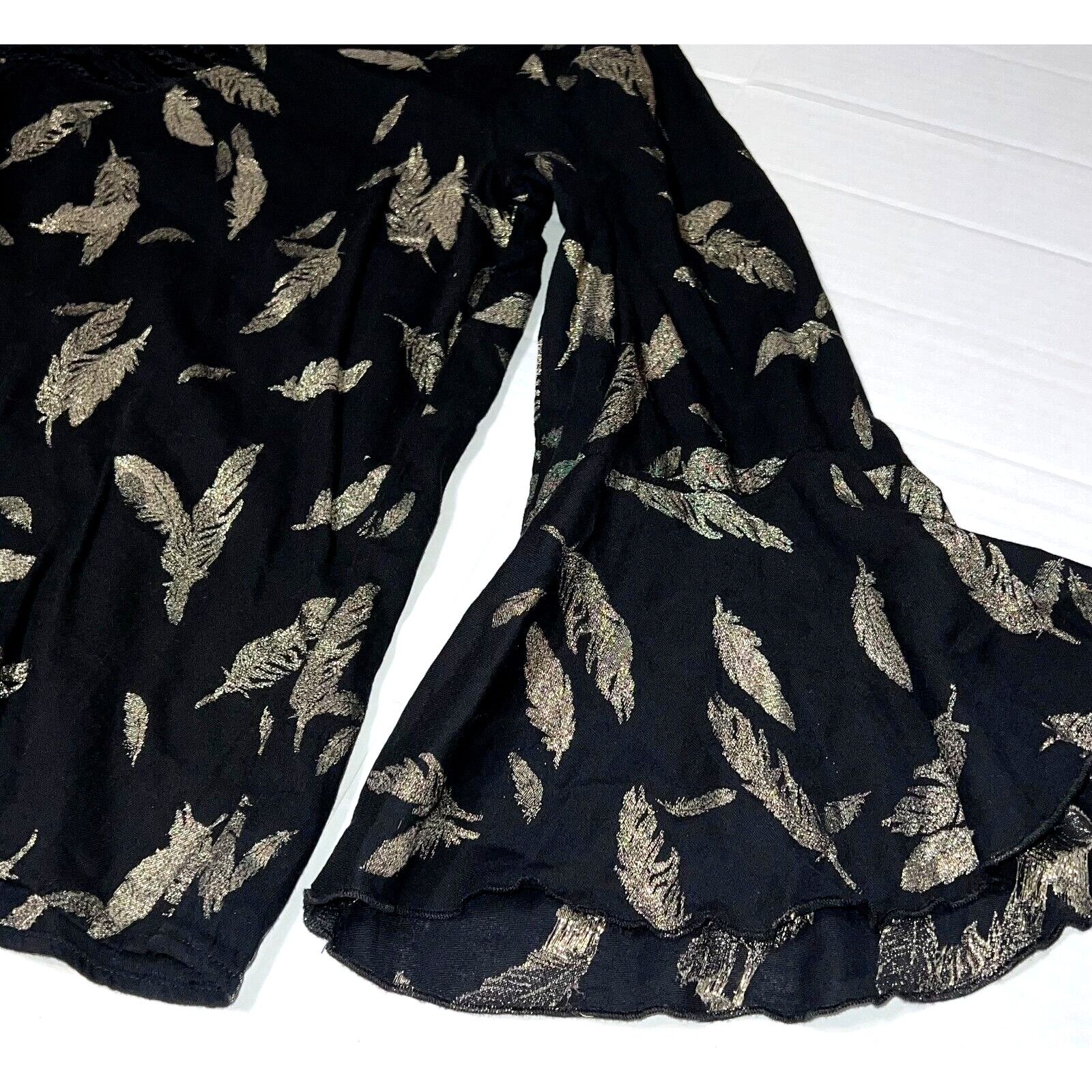 Johnny Was JOHNNY WAS WORKSHOP SZ XL BLACK GOLD FEATHER BELL SLEEVE Size XL / US 12-14 / IT 48-50 - 7 Thumbnail