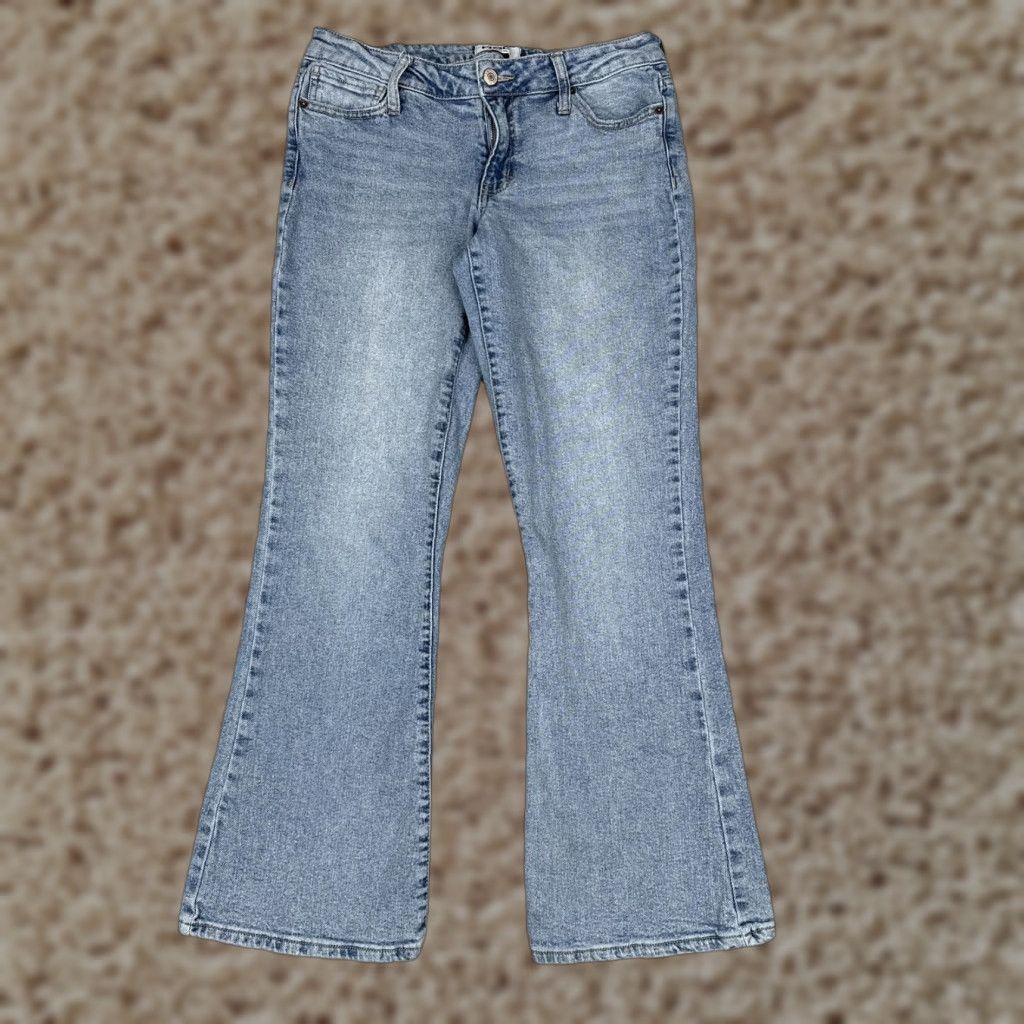 Rsq RSQ Low Rise Flare Jeans Womens 29 Blue Light Wash Stretch 5 Pocket 29x30 Jeans Size 29" - 1 Thumbnail