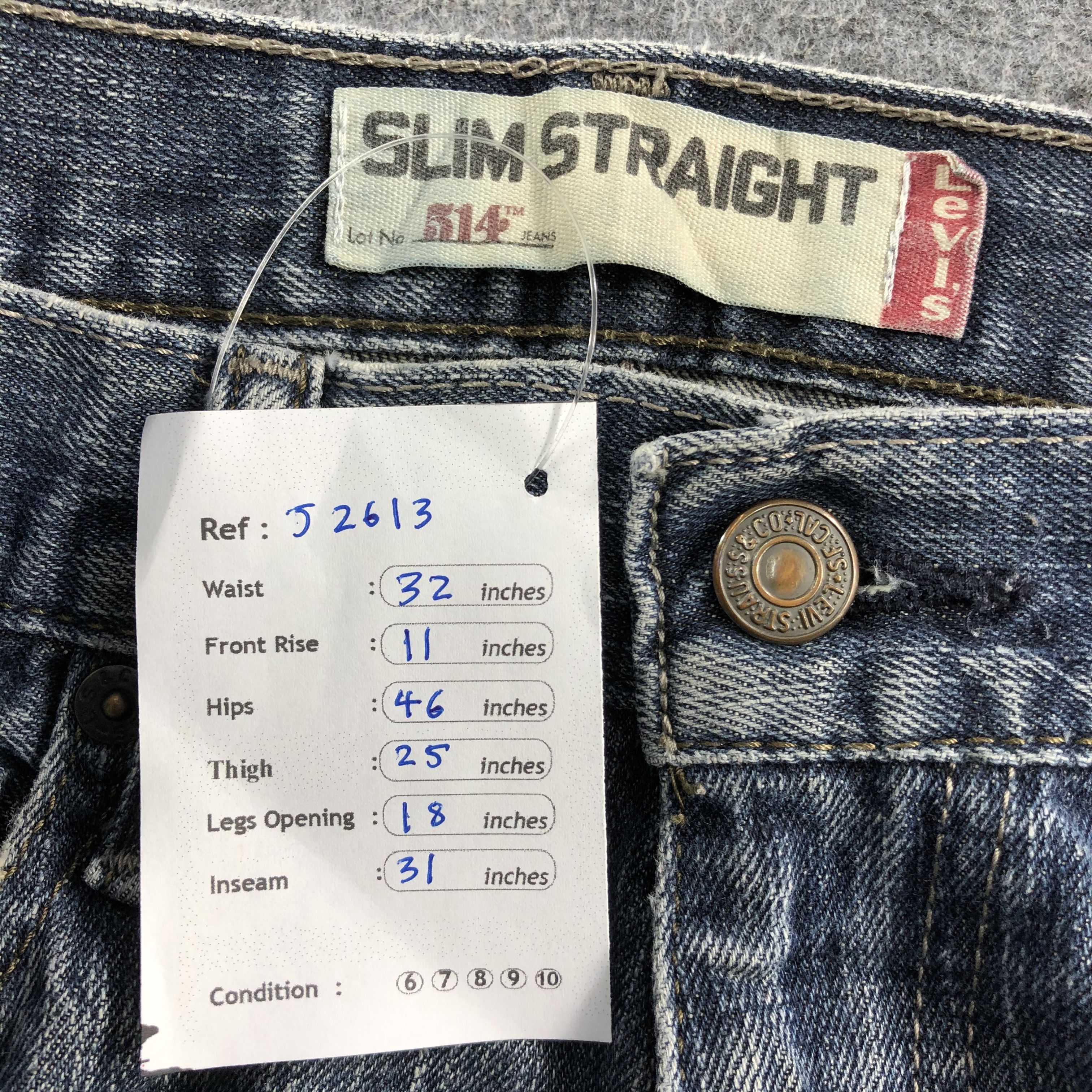 Levi's Vintage Faded Black Levis 514 Jeans-J2613 Size US 32 / EU 48 - 20 Thumbnail