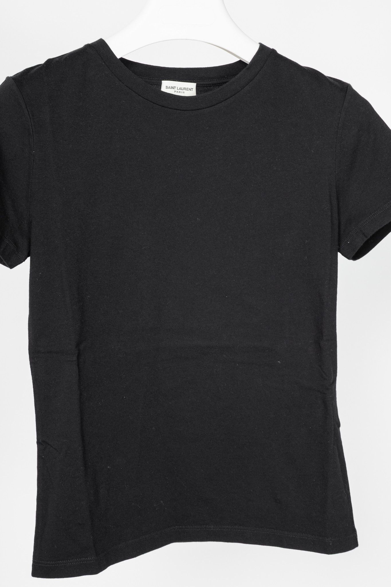 Saint Laurent Paris Saint Laurent Black Cotton-Jersey Short-Sleeve T-Shirt Size S / US 4 / IT 40 - 3 Thumbnail