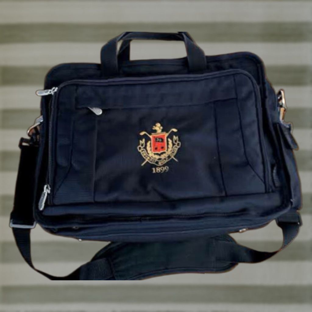 Vintage VINTAGE Detroit Golf Club 1899 Embroidered Canvas Messenger Shoulder Bag Topper, 7 Compartments, Travel, Medium, Black, Unisex Adults, Canvas Size ONE SIZE - 1 Thumbnail