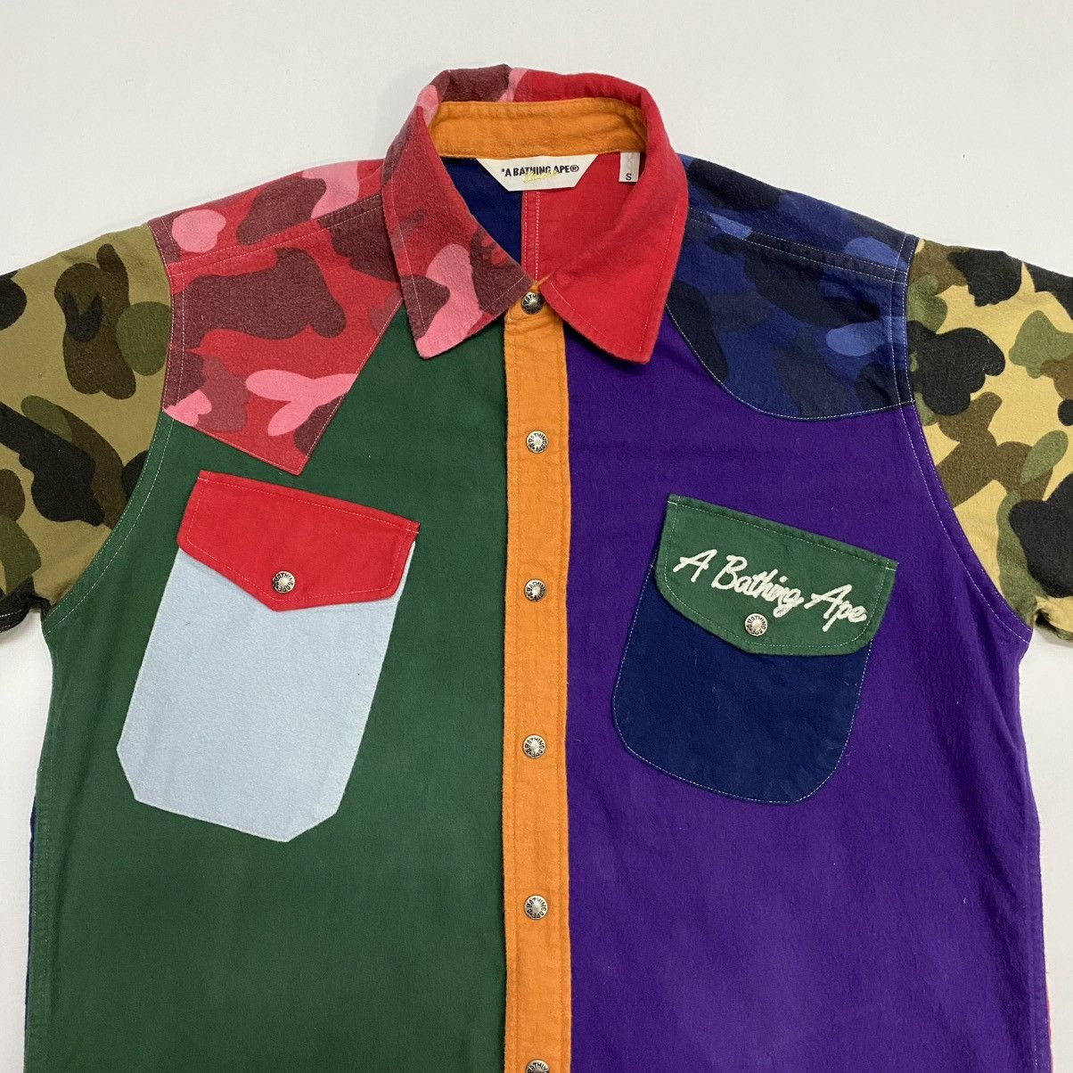 Bape ‼️YES‼️ A BATHING APE CAMO MULTI COLOUR BUTTON POLO SHIRT Size US S / EU 44-46 / 1 - 3 Thumbnail