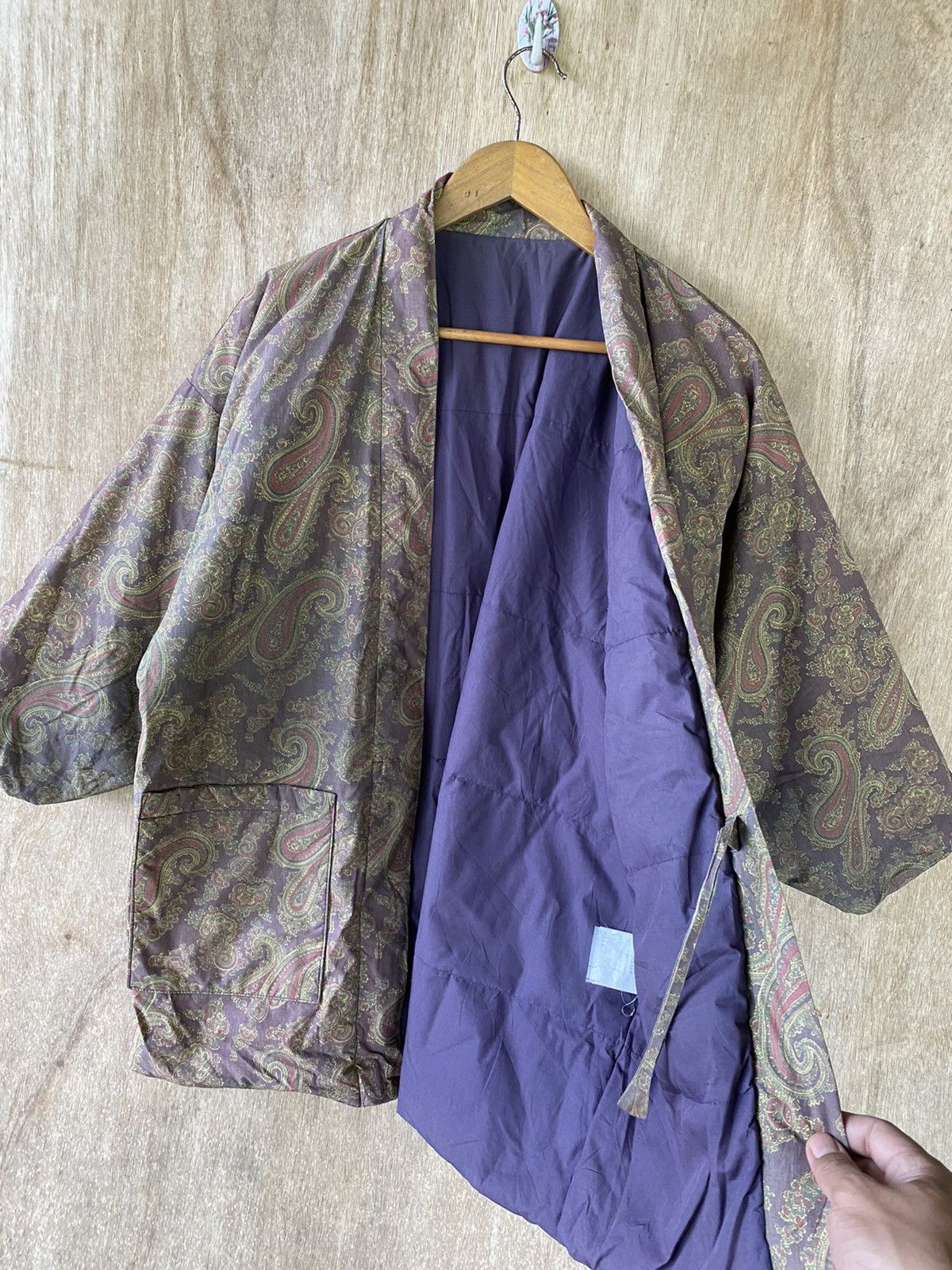 Japanese Brand × Vintage 👘SALE👘VINTAGE KIMONO DOWN STYLE PAISLEY DESIGN Size US L / EU 52-54 / 3 - 7 Thumbnail