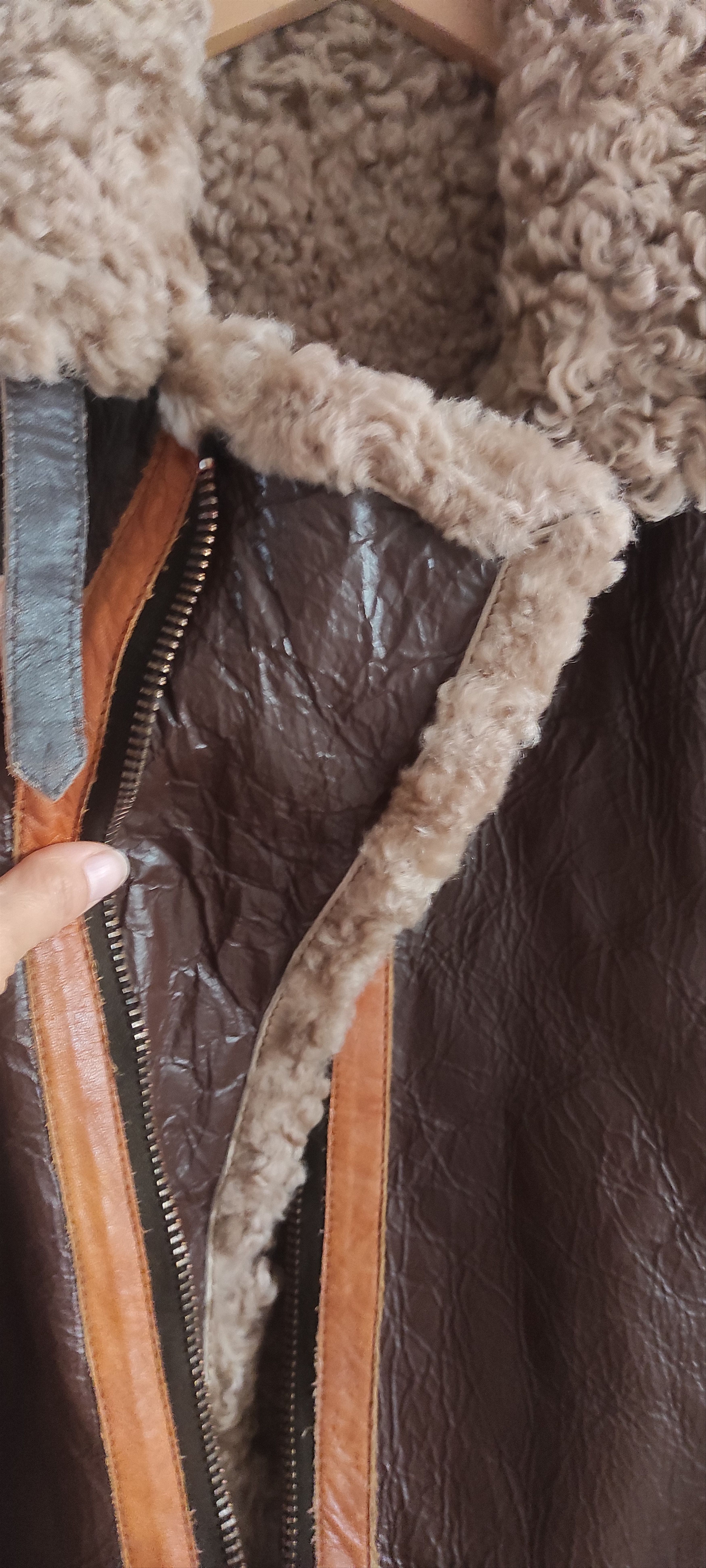Other Bomber Flying Genuine Sheepskin Leather Fur Jacket Size US L / EU 52-54 / 3 - 18 Thumbnail
