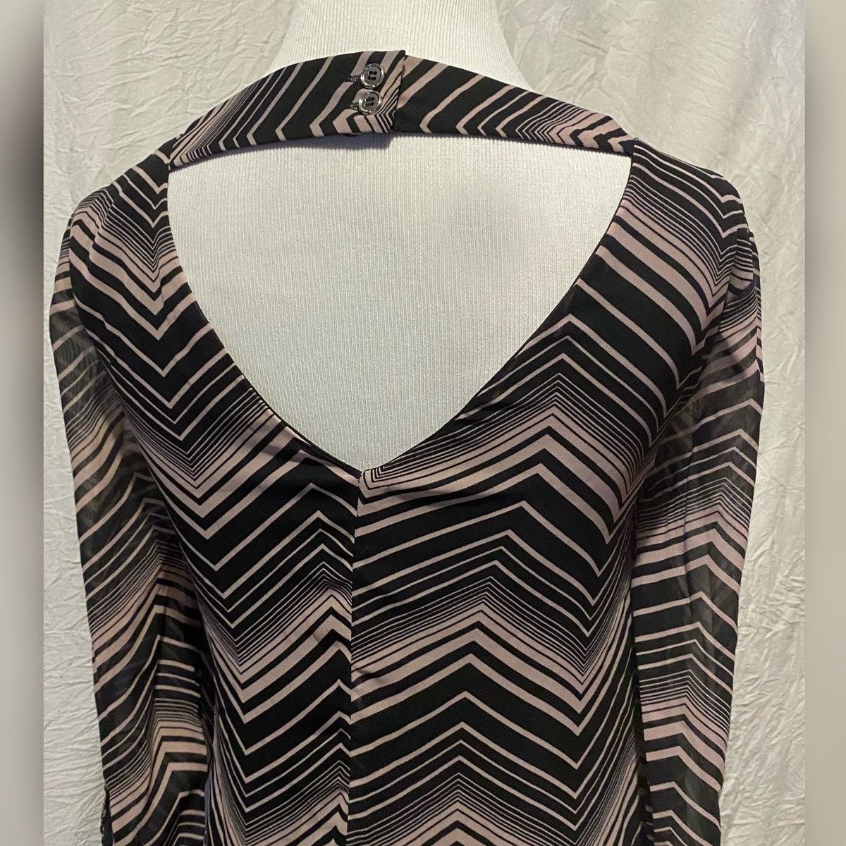 Nordstrom Retro, Lily Rose, Black and Pink, Chevron, Shift Dress Size S / US 4 / IT 40 - 6 Thumbnail