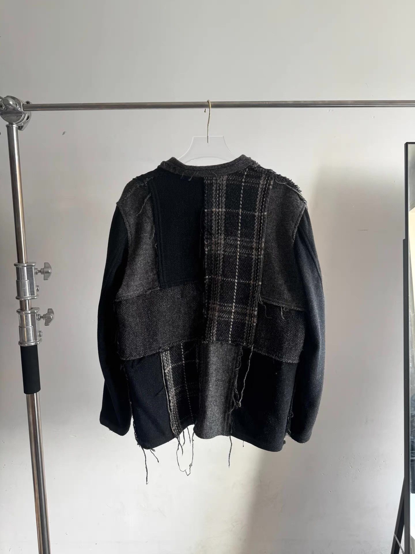 Comme des Garcons COMME des GARÇONS SHIRT Patchwork Boro Wool Blazer Q17 Size 48R - 2 Thumbnail