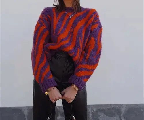 Other Knit Striped Polo Collar Zipper Women Sweater Size S / US 4 / IT 40 - 1 Thumbnail