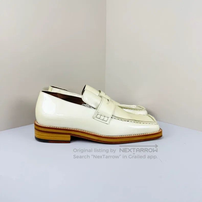 Martine Rose Martine Rose Beige patent leather square toe loafers Size US 5.5 / EU 38 - 4 Thumbnail